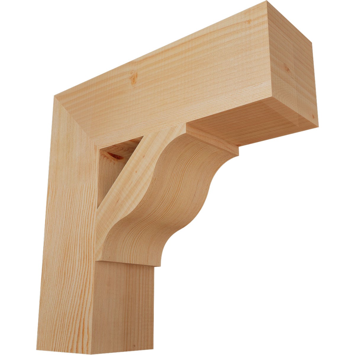 Ekena Millwork BKT06X20X20FST05SDF Funston Block Smooth 5-1/2-in x 20-in x 20-in Douglas fir Brown Wood Standard bracket