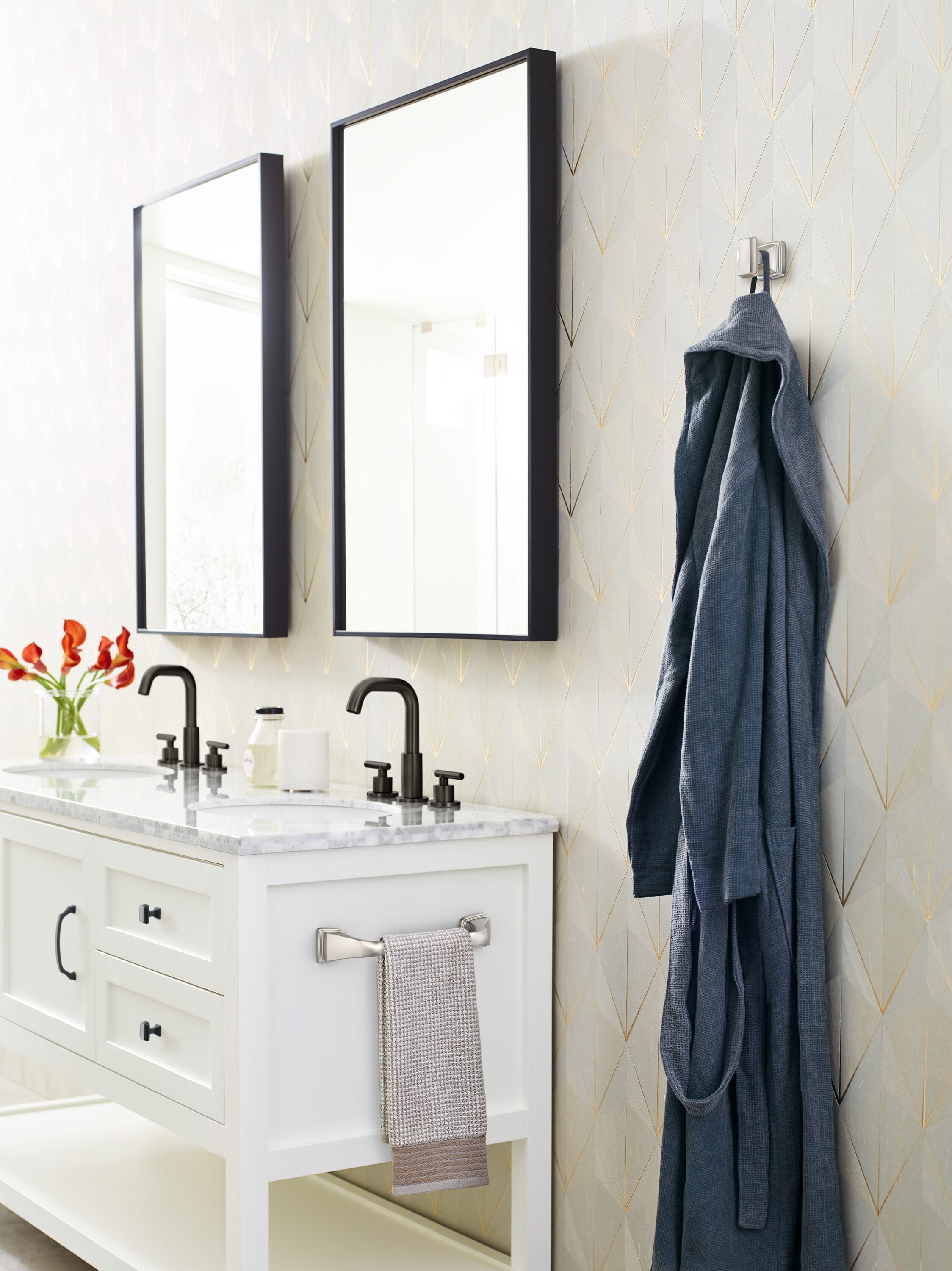 Polished Nickel Wall Mounted Towel Bar 10.75"