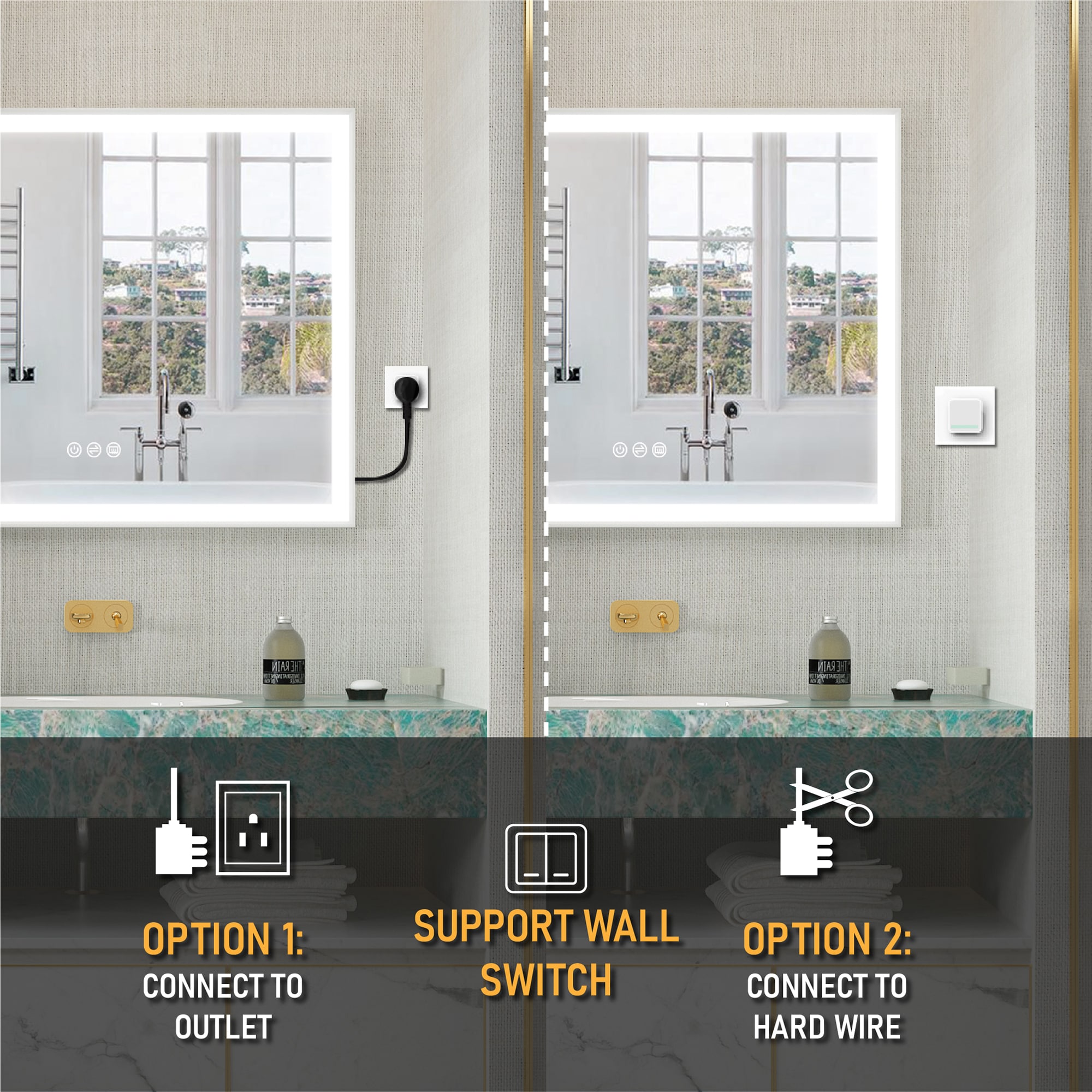 Forclover JSEX2436LM-3B Framed-Bath-Mirrors - View #7