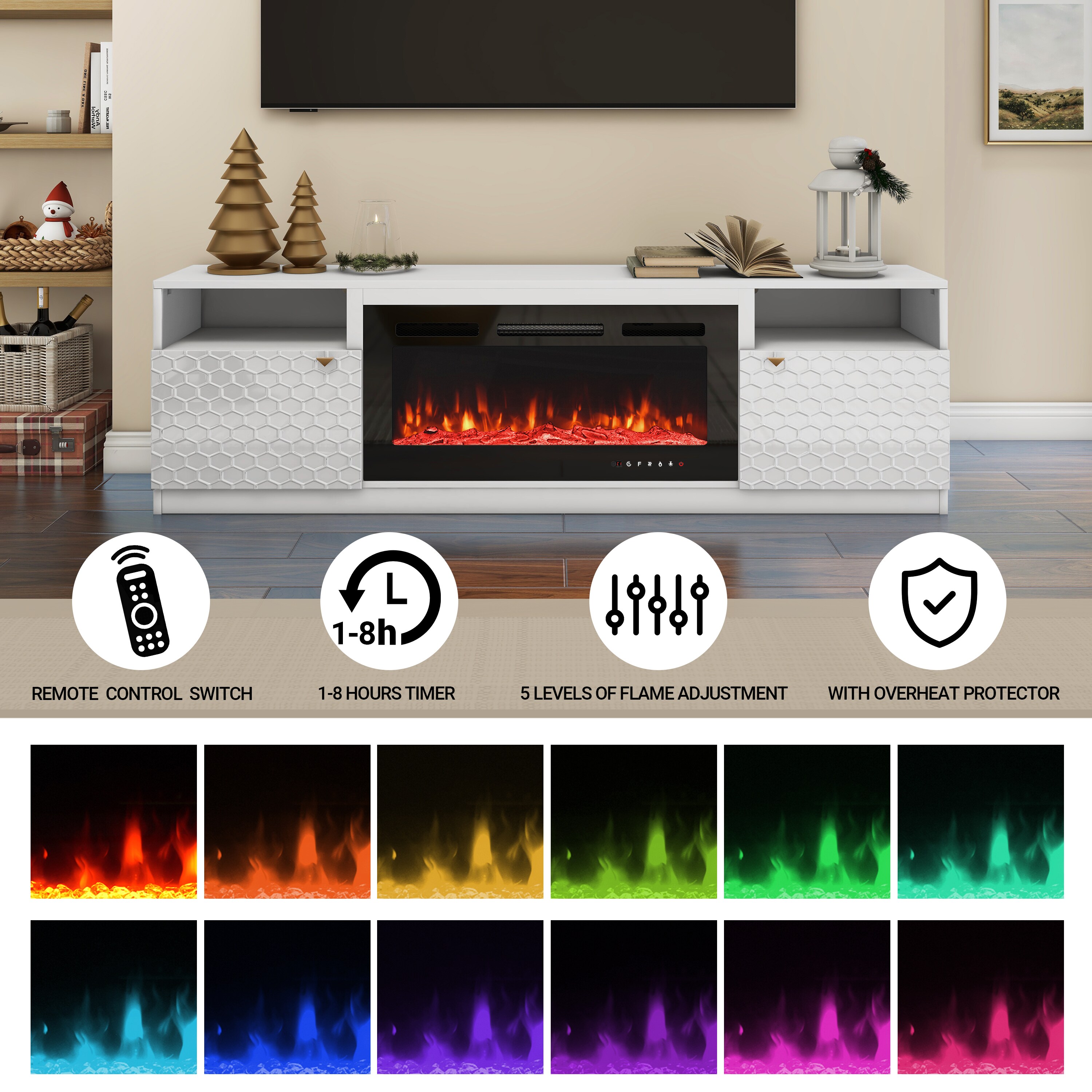 Mondawe MOJHGMA136WH Electric-Fireplaces - View #2