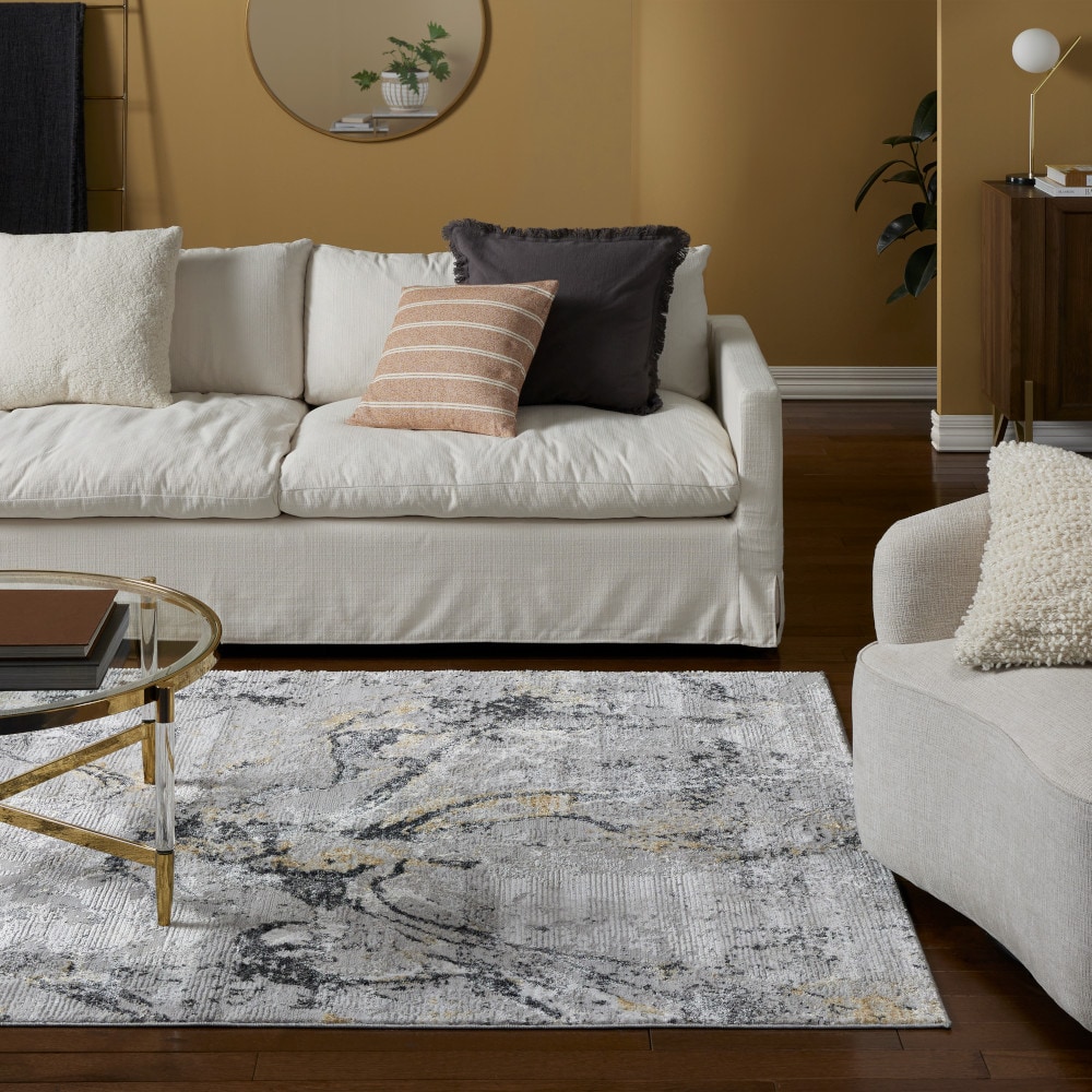 Town & Country Living 1-256-450 Opaline 8 x 10 (ft) Loomed Polyester Charcoal Grey Rectangular Indoor Abstract Area rug