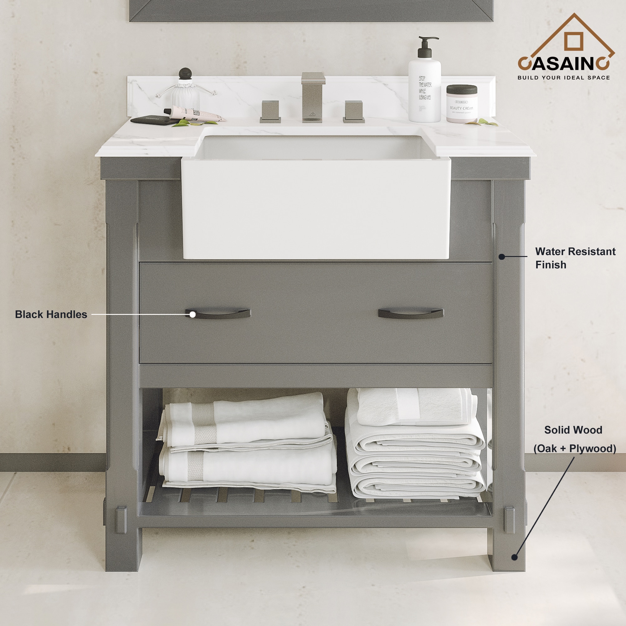 CASAINC MS-30036-CAB-WH Bath-Vanity-Combo - View #4