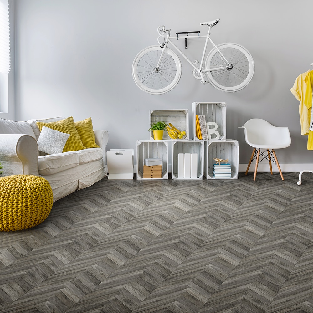 Congoleum (Sample) AirStep Advantage Wonder Porpoise Waterproof Wood Look Glue Down Sheet Vinyl