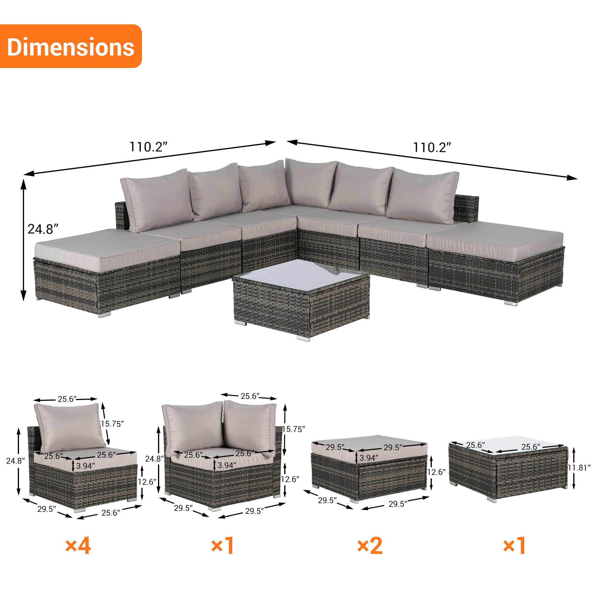 SINOFURN SYB670028BN Patio-Sofas-Daybeds - View #9