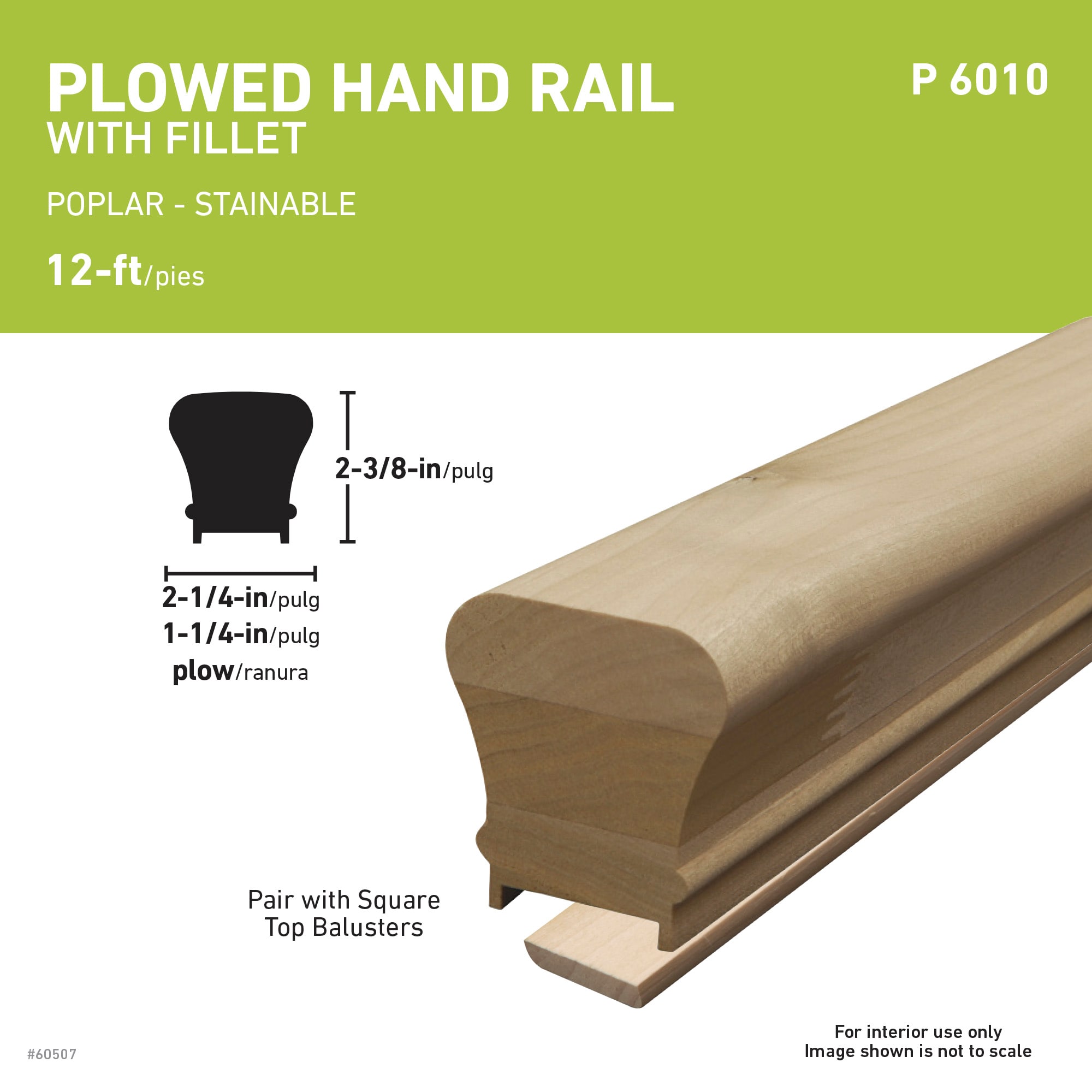 L.J. Smith Stair Systems P601012ETPOP Interior-Stairpart-Railing - View #3