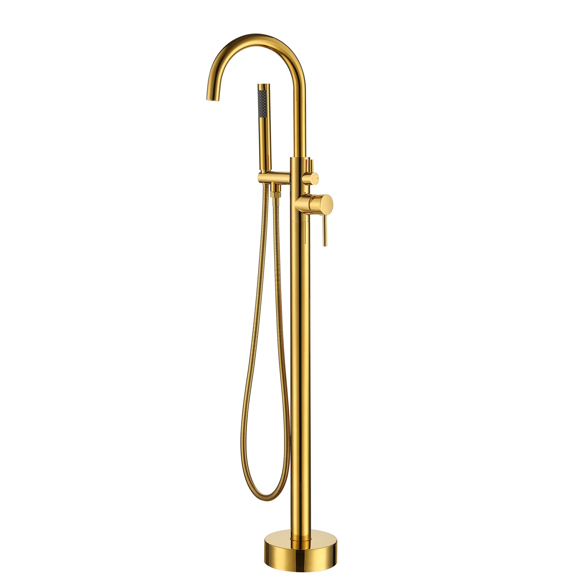 CASAINC TC08-TG Freestanding Bathtub Faucet Titanium Gold 2-handle Freestanding Swivel Bathtub Faucet with Hand Shower ( Valve Included )