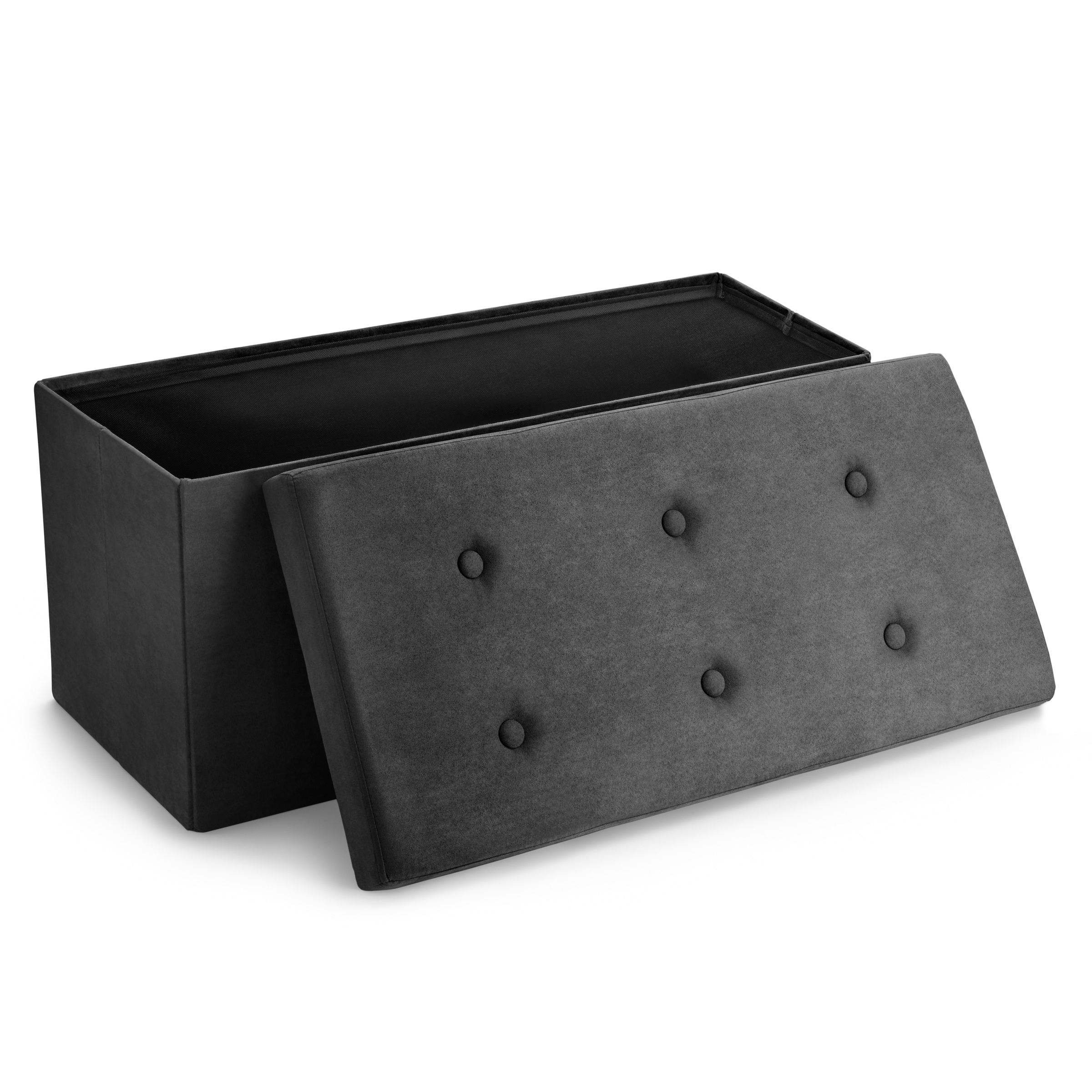 SORBUS  30 Inch Faux Suede Storage Bench Perfect Toy and Shoe Chest Pouffe Ottoman Seat Footrest