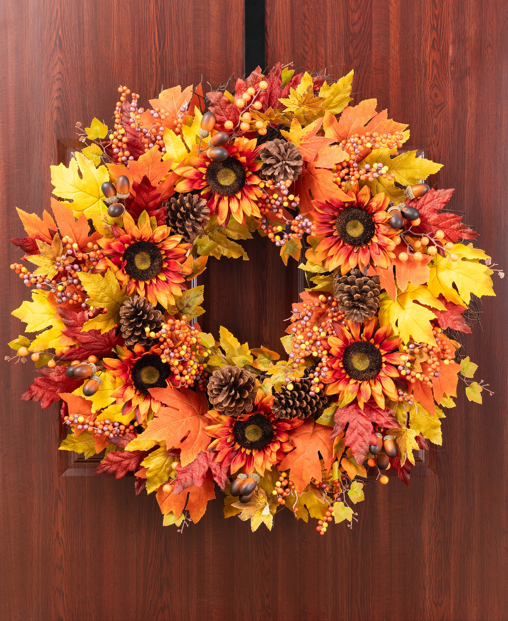 Glitzhome 2019500069 Artificial-Thanksgiving-Wreaths - View #6