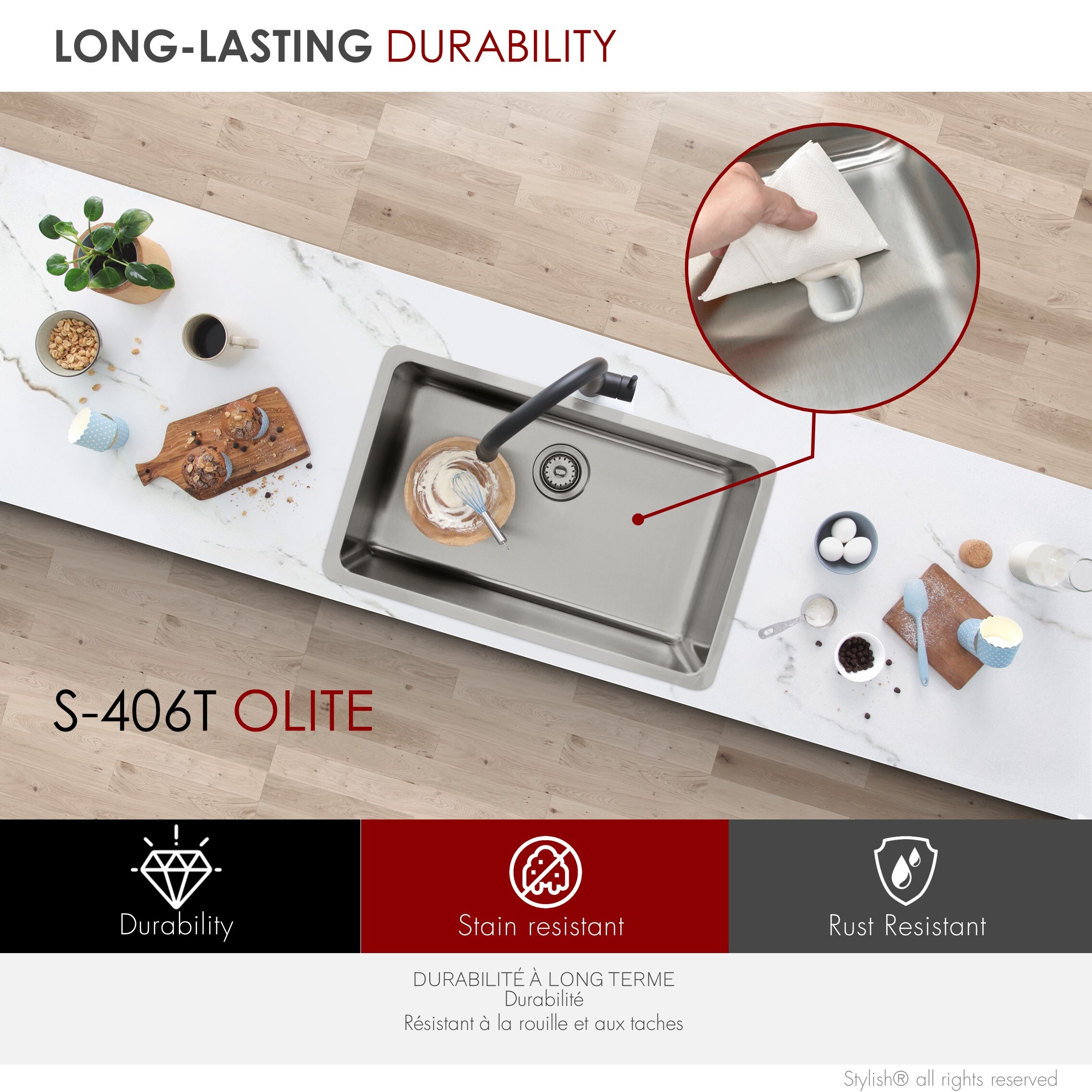 Stylish S-406T Kitchen-Sinks - View #6