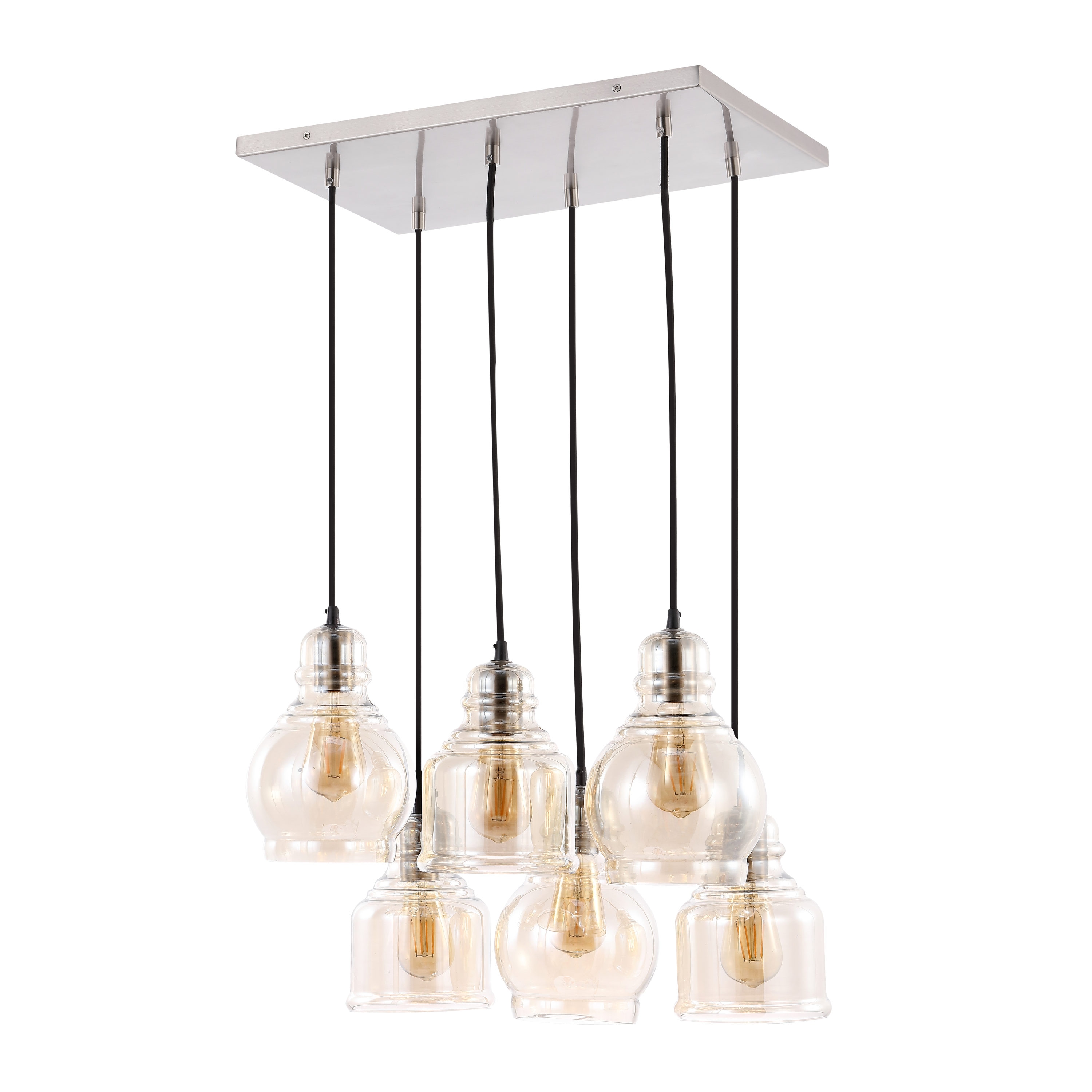 Sydney 18.88" Nickel Glass Bohemian LED Pendant Light