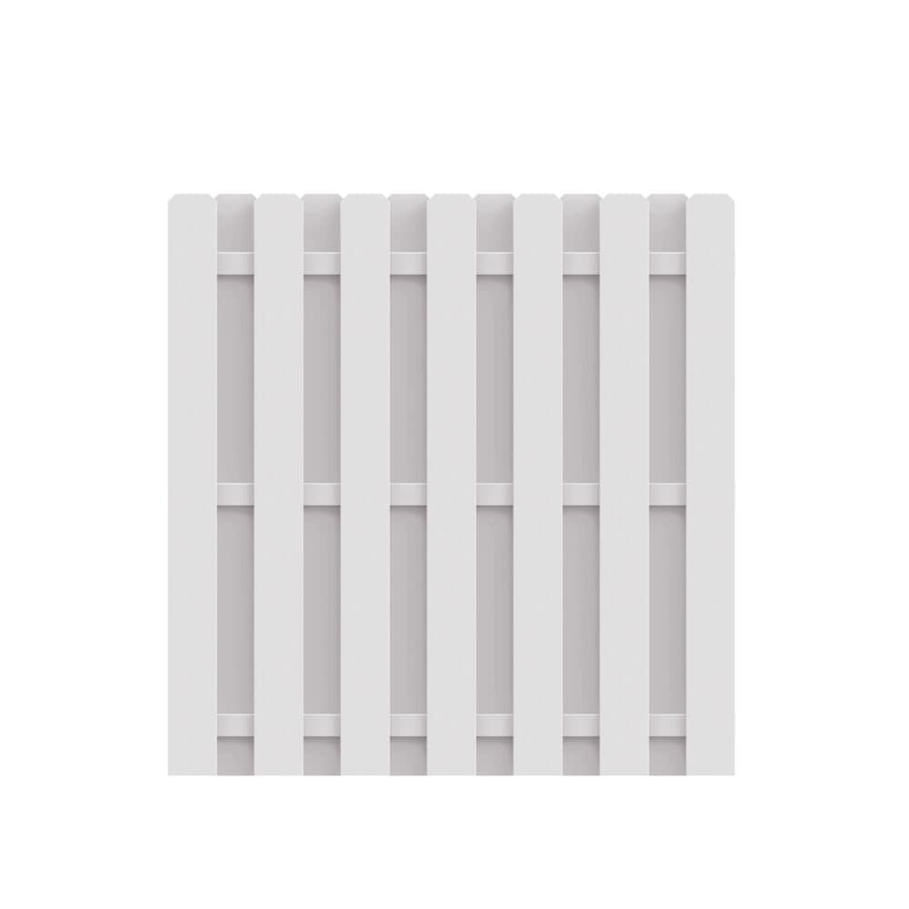 Freedom Shadowbox 6-ft H x 6-ft W White Vinyl Shadowbox Standard Fence ...