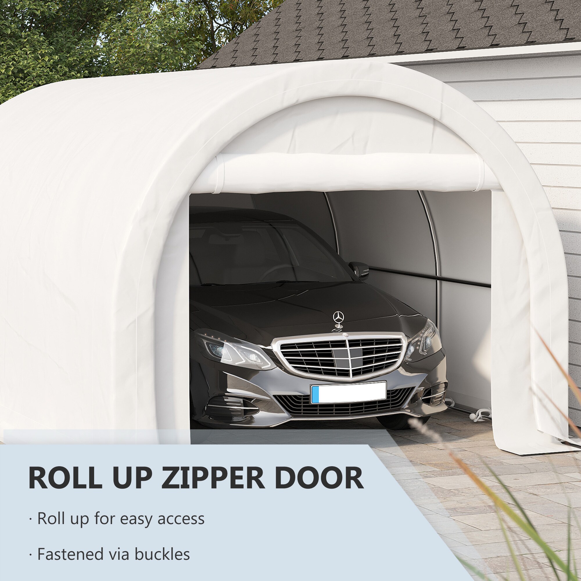 Outsunny 84C-383V00WT Carport-Covers - View #6