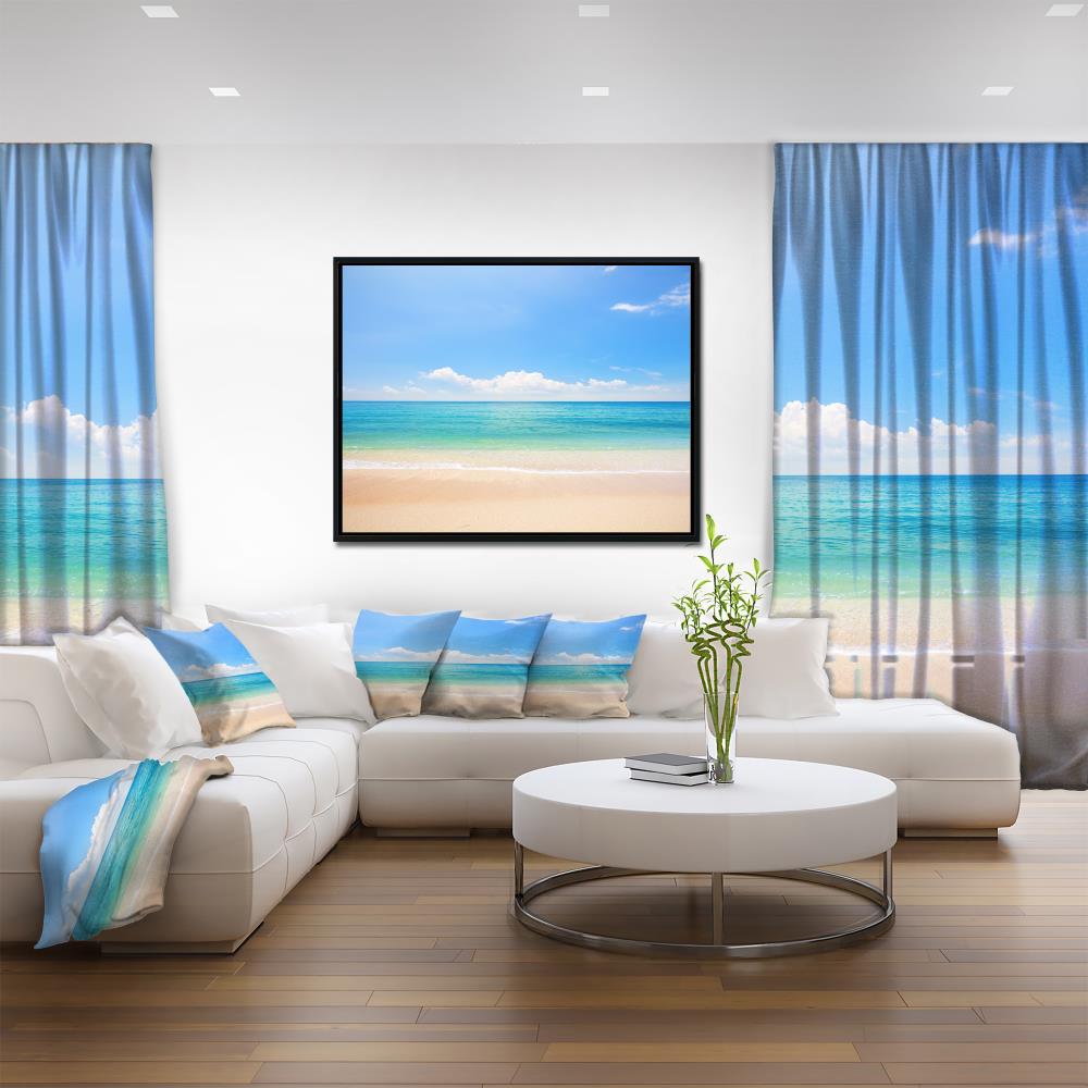 Designart Wood Floater Frame 14-in H x 22-in W Coastal Print on Canvas ...