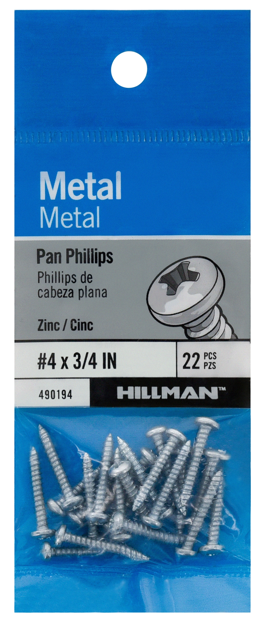 Hillman 490194 #4 x 3/4-in Phillips -Drive Standard Sheet Metal Screws 22 -Count