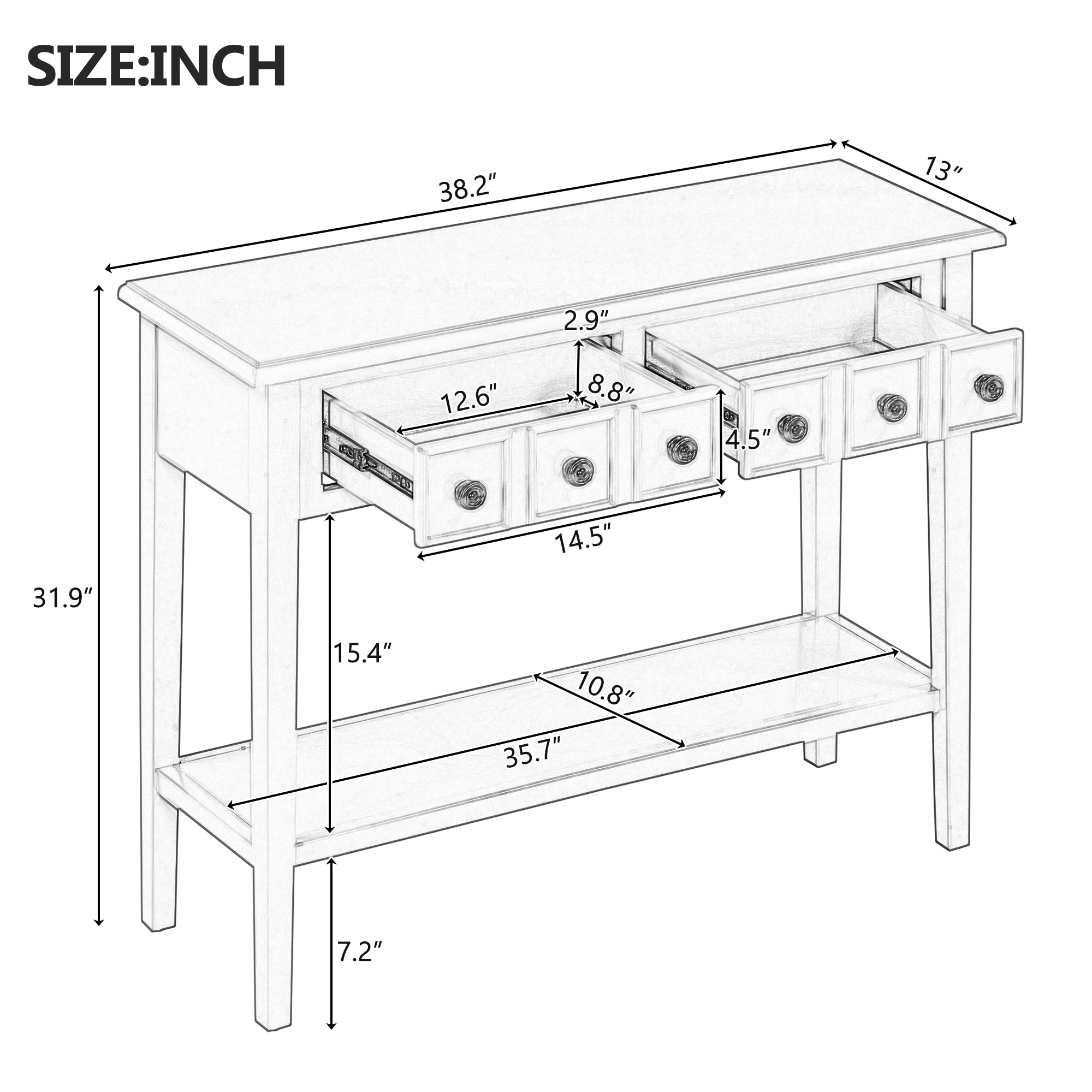 SINOFURN SYA330168DB Console-Sofa-Tables - View #4