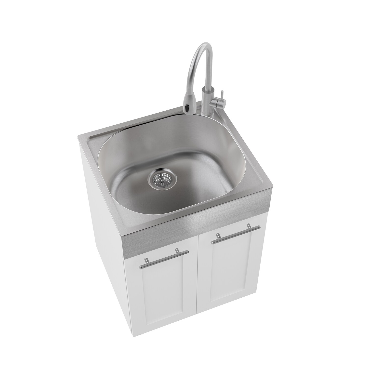 Transolid 29-in x 25.5-in 1-Basin White Freestanding Laundry Sink