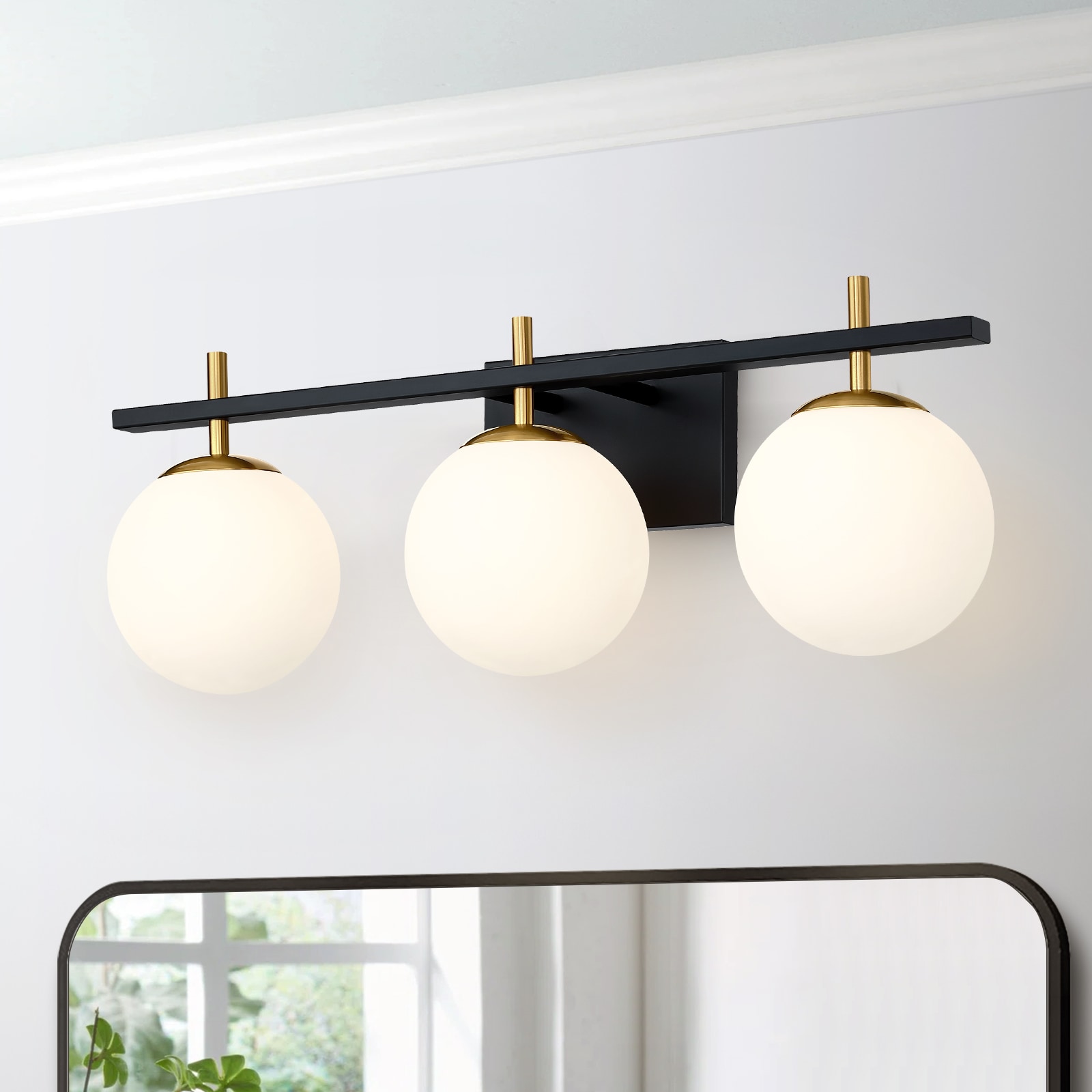 True Fine 20040W 24-in 3 -Light Matte Black Modern/contemporary Vanity light