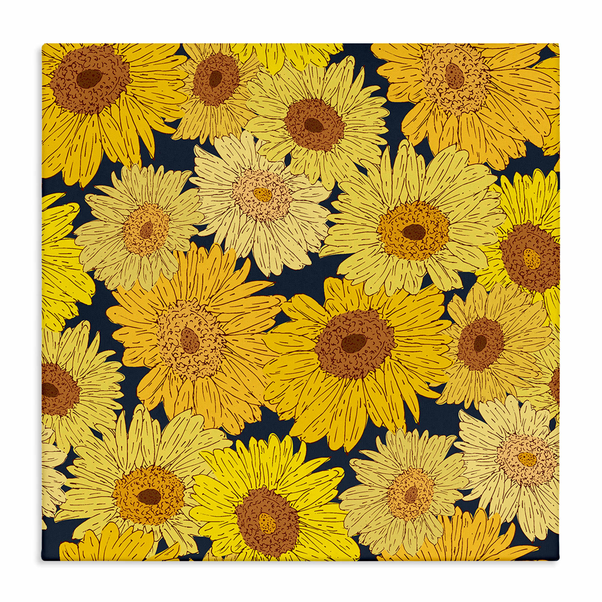 Stupell Industries BT-500-CN-24X24 Charming Country Sunflowers Pattern Canvas Wall Art By Sazerelli Designs 24 x 24