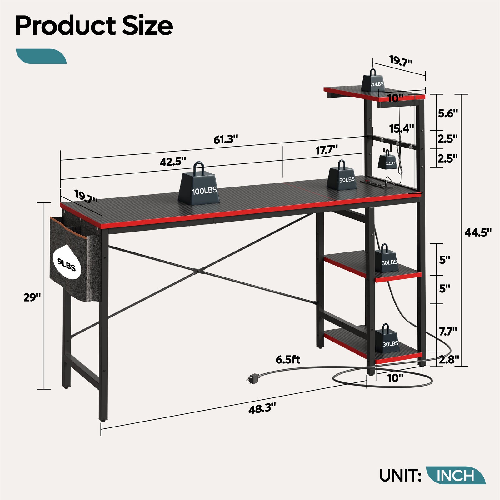 Bestier LOW-H101116GUS-BDCF desks - View #3