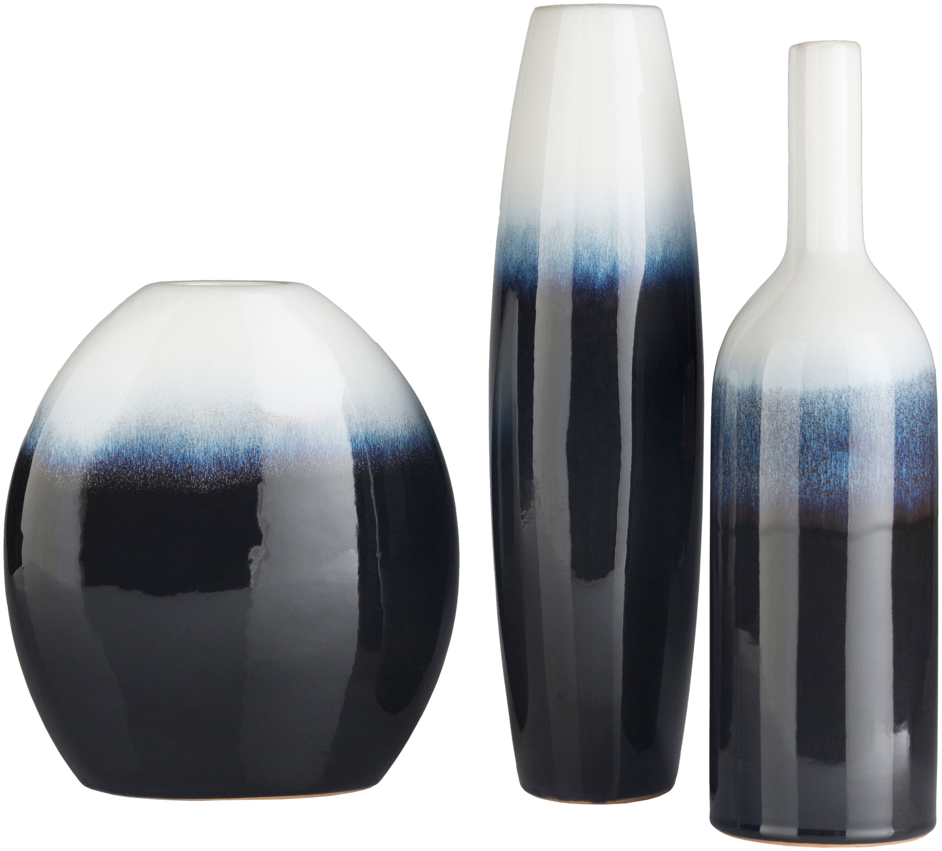 Livabliss HAI001-SET Blue Ceramic Modern Vase