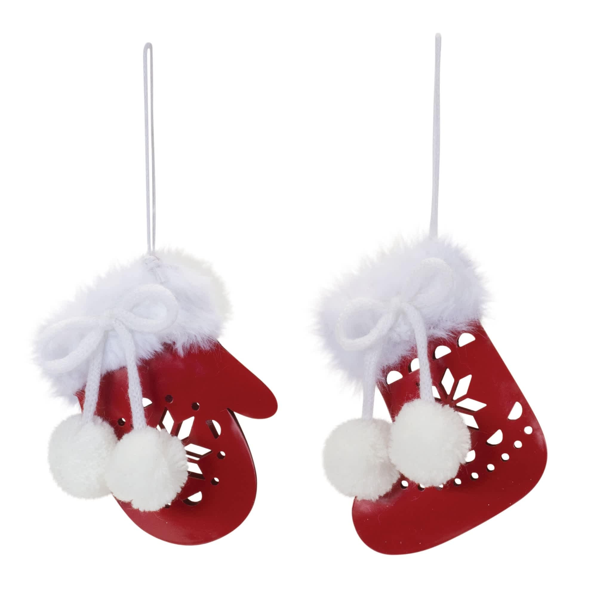 Melrose International 86715DS Stocking and Mitten Ornament (2 Asst) 4H Metal