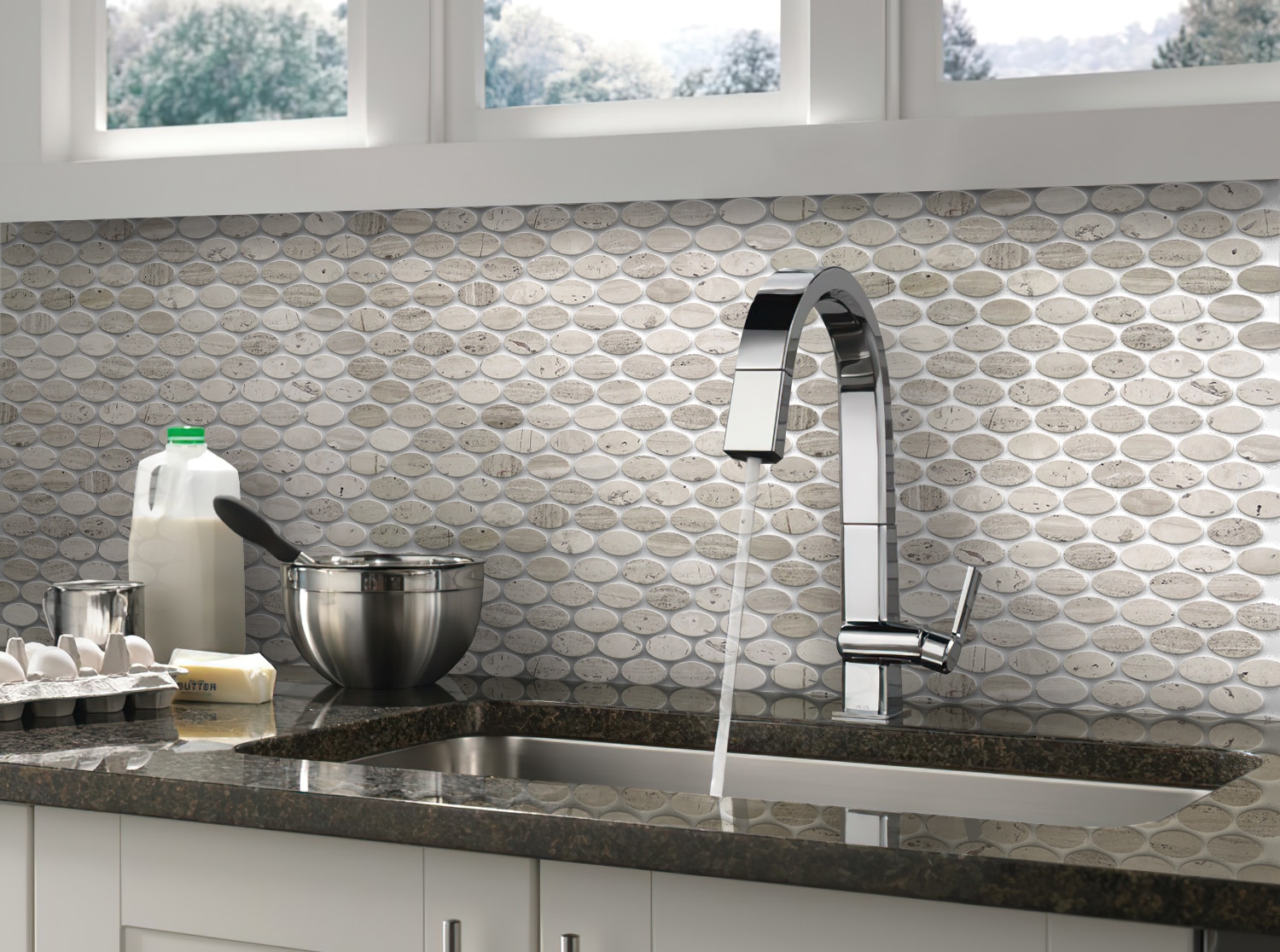 Apollo Tile Gray 11-in x 12-in Polished Natural Stone Marble Honeycomb Wood Look Floor and Wall Tile (4.51-sq. ft/ Carton)