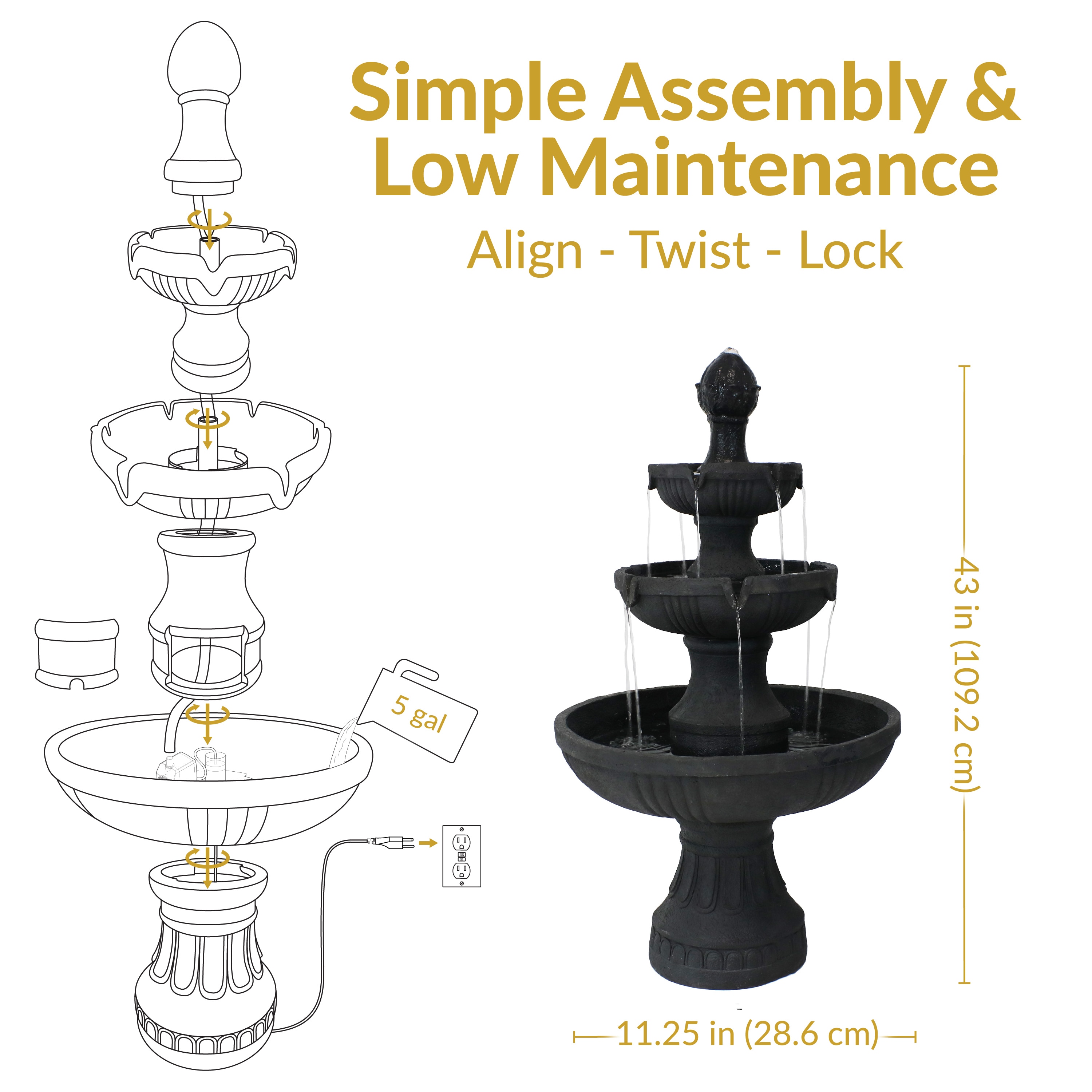 Sunnydaze Decor FC-73643-BLK fountains - View #6
