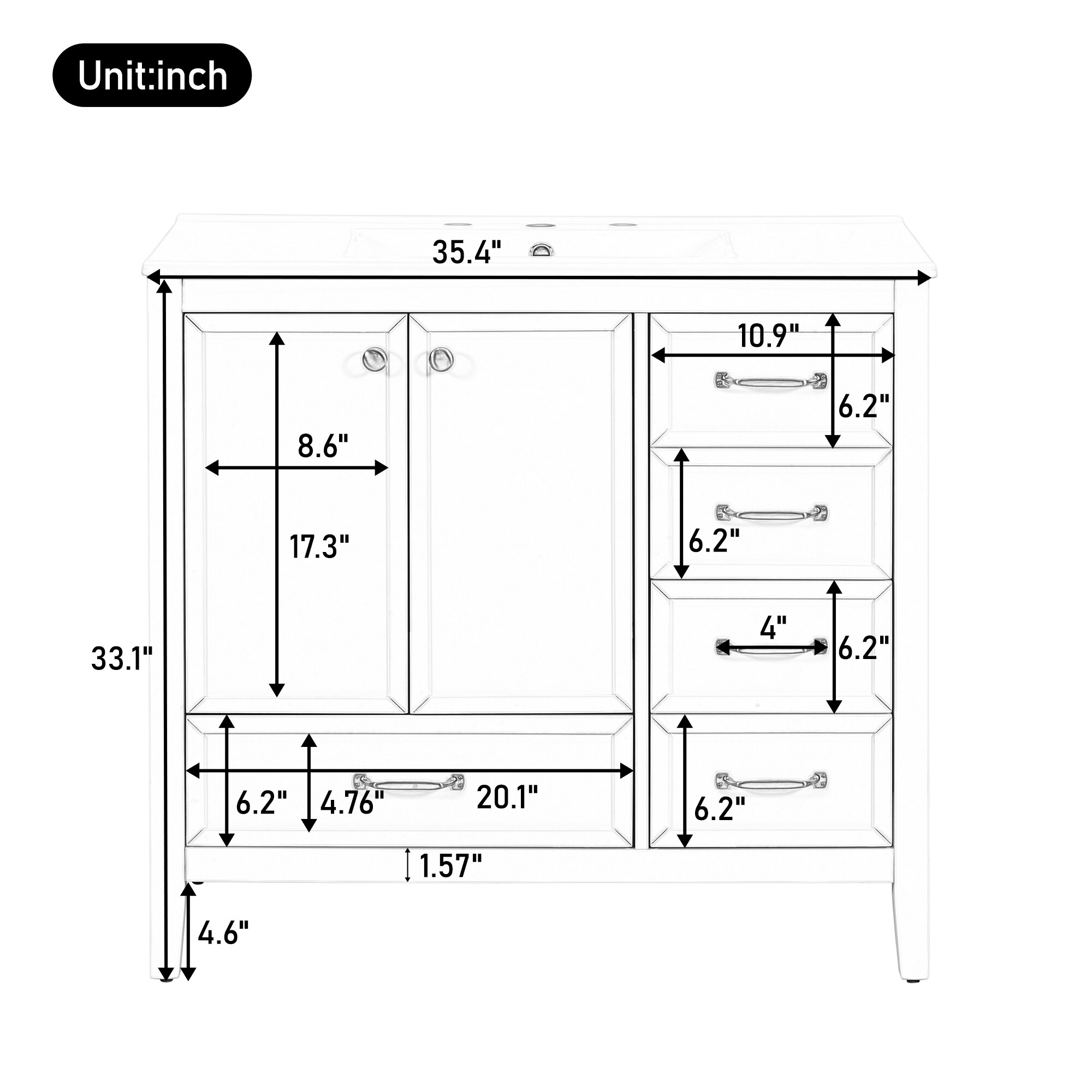 LOVMOR SF-WO-N759P293646K Bath-Vanity-Combo - View #7
