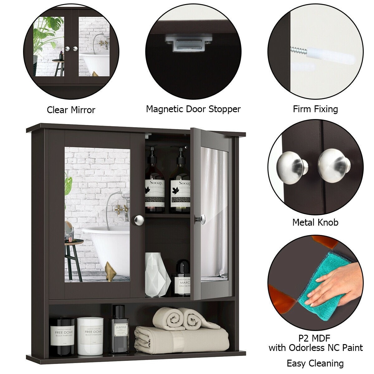 Forclover HYFE-7396BN Bathroom-Medicine-Cabinets - View #10