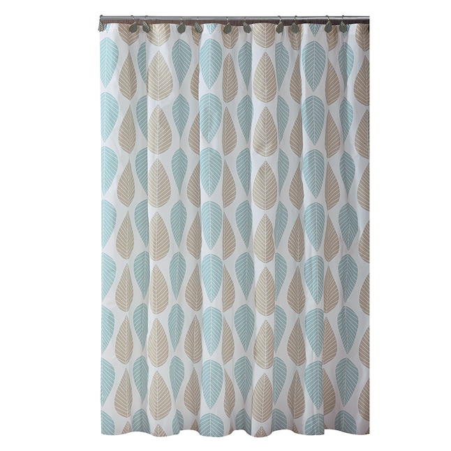 Eva Peva Beige Patterned Shower Curtain, Beige Blue Green Shower Curtains