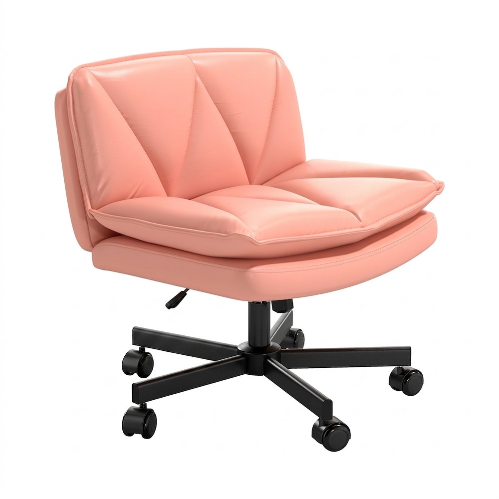 Raybee 28-in W Rolling Pink Metal Frame Accent Chair with Double Layered Seat Cushion
