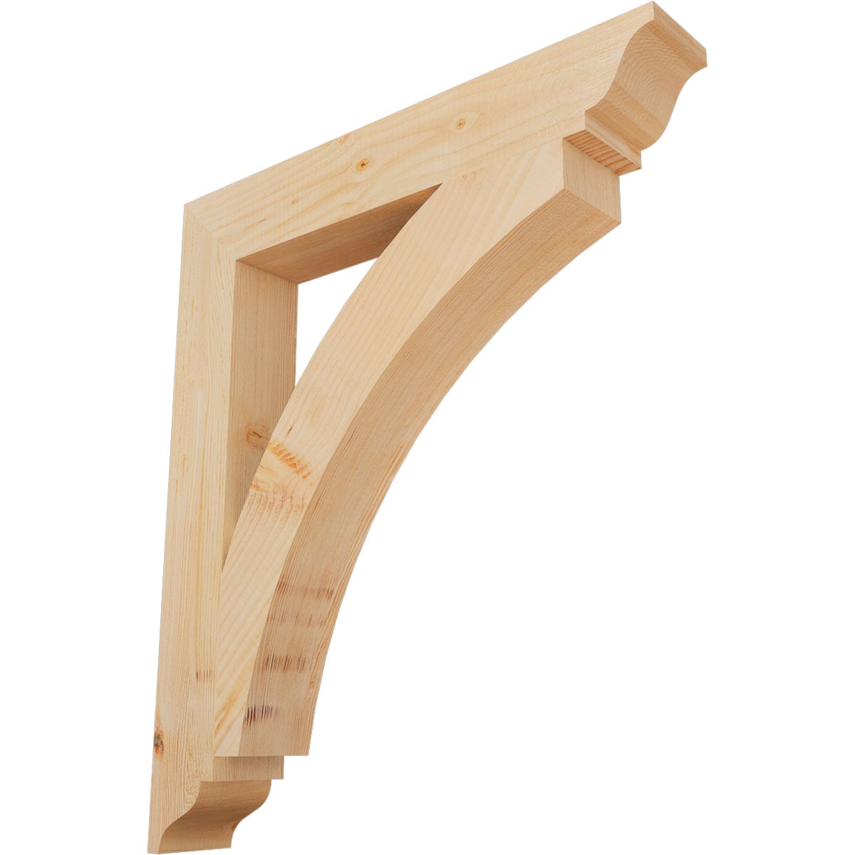 Ekena Millwork BKT04X26X30THR01SDF Thorton traditional smooth 3-1/2-in x 26-in x 30-in Douglas fir Brown Wood Standard bracket