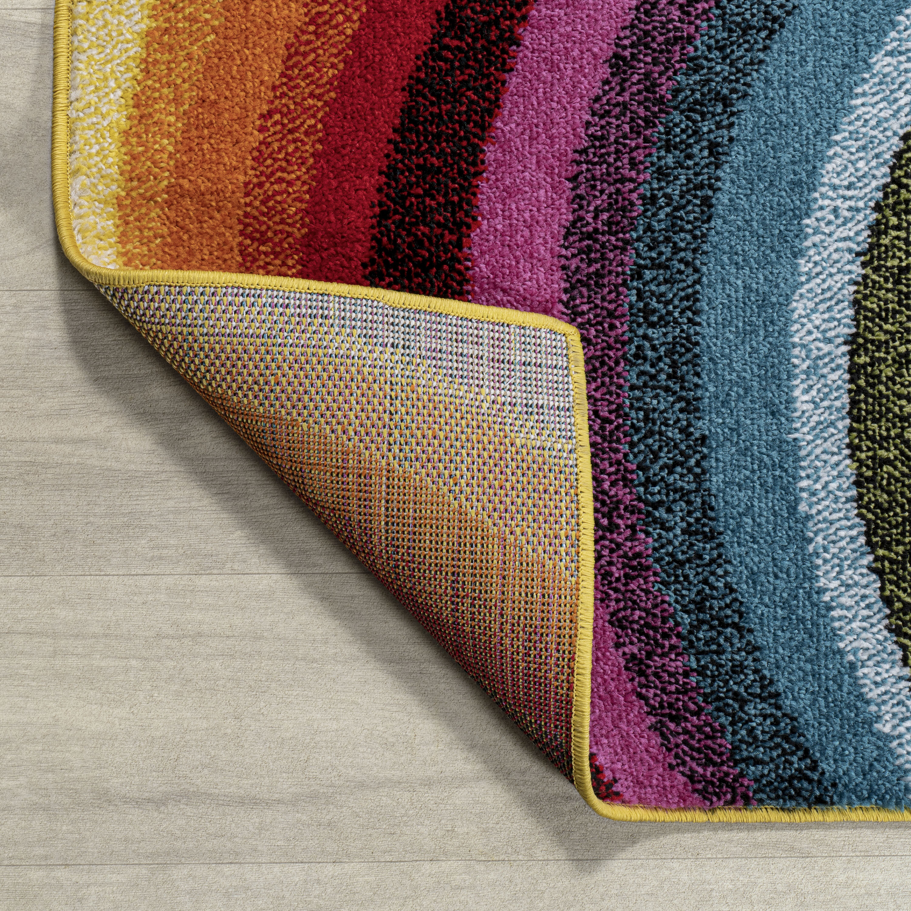 Colorful Abstract Swirl Multicolor 5 x 8 Area Rug