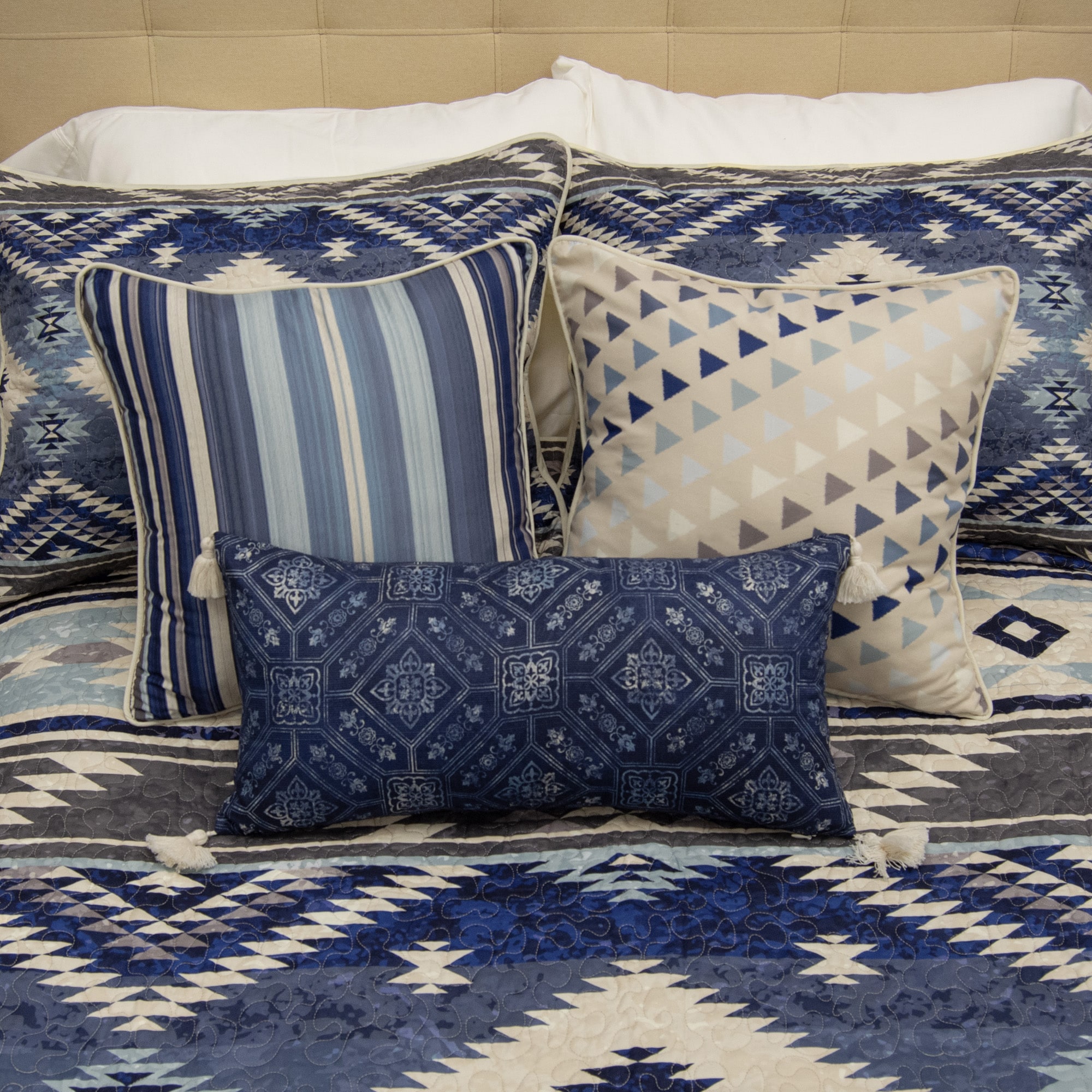 Blue Sky Hill Rectangular Decorative Pillow in Luxurious Fabric