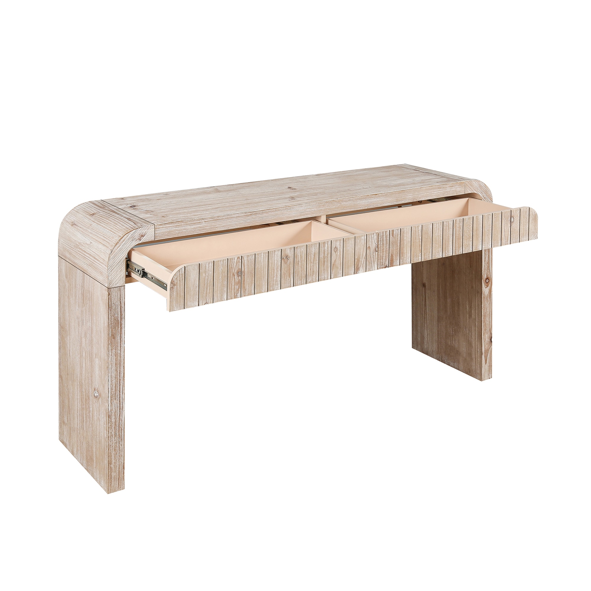 SINOFURN SYA330119BL Rustic Natural Wood Wash MDF Console table