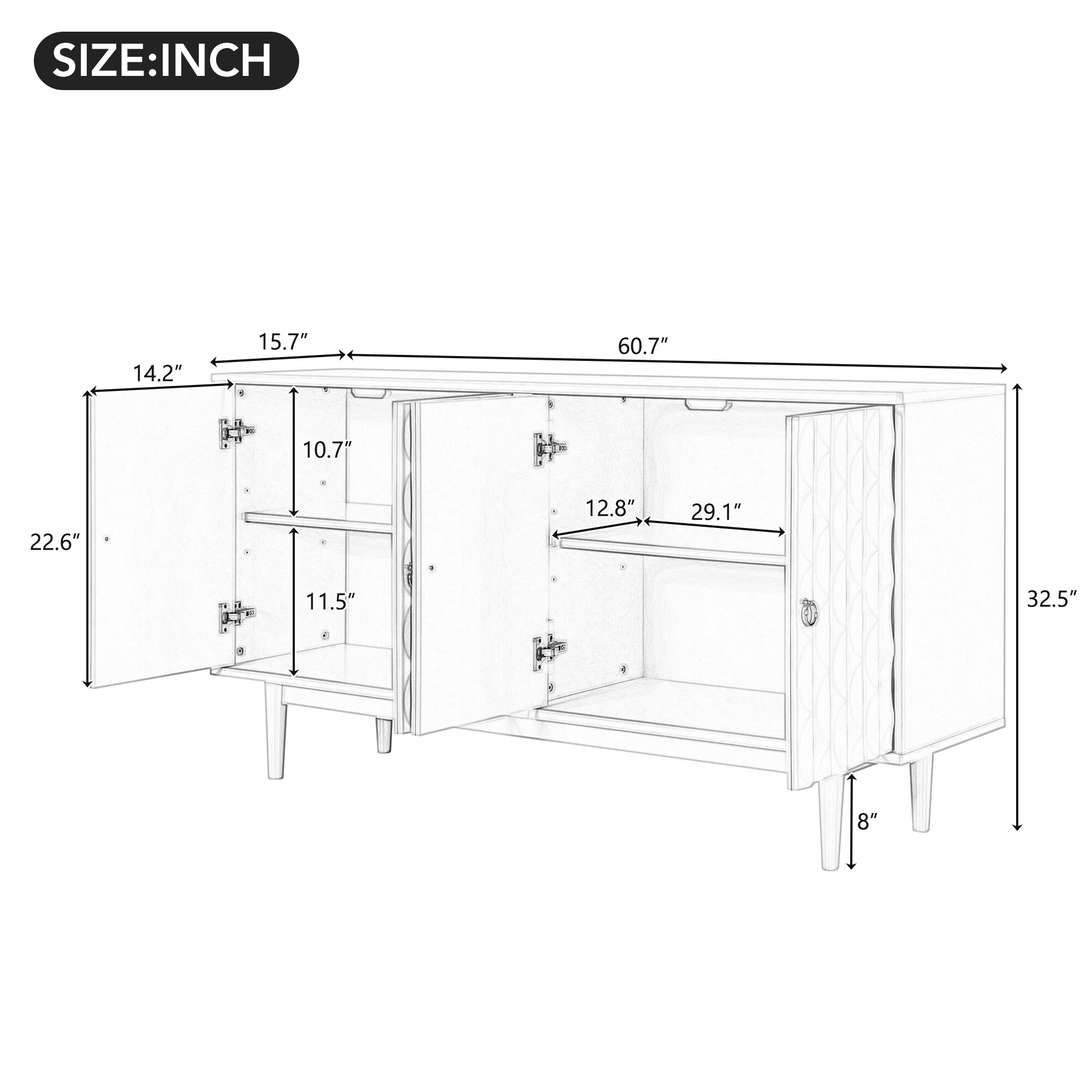 SINOFURN SYA330169BG Dining-Kitchen-Storarge - View #3