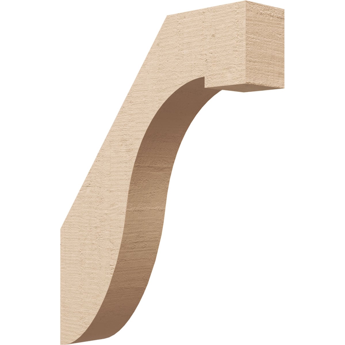 Ekena Millwork BRCUR03X14X18DELRCPR 3-in x 18-in x 14-in Primed Urethane Del Monte Rough Cedar TimberThane Knee Brace