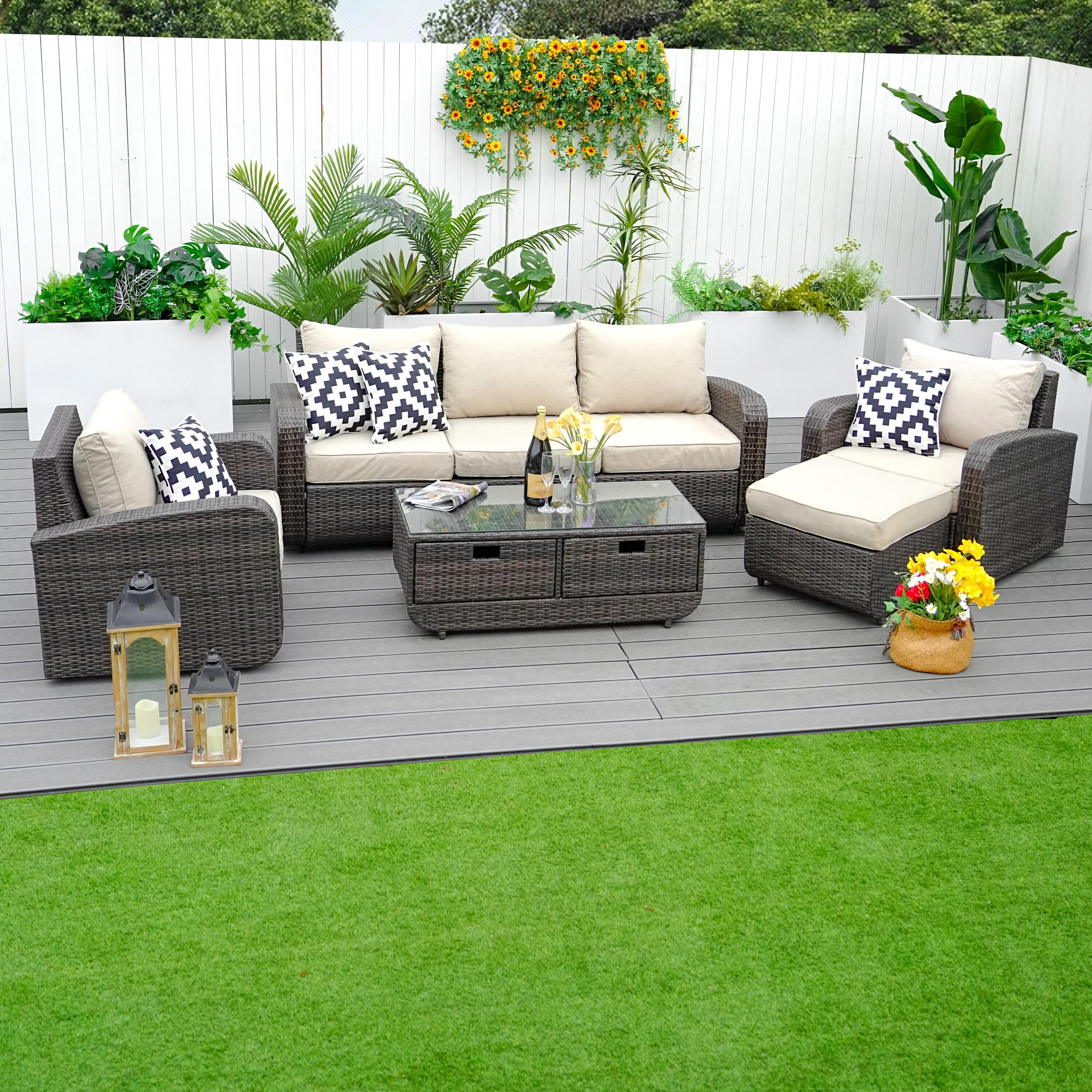 Direct Wicker DWS-1515-BROWN Patio-Conversation-Sets - View #12