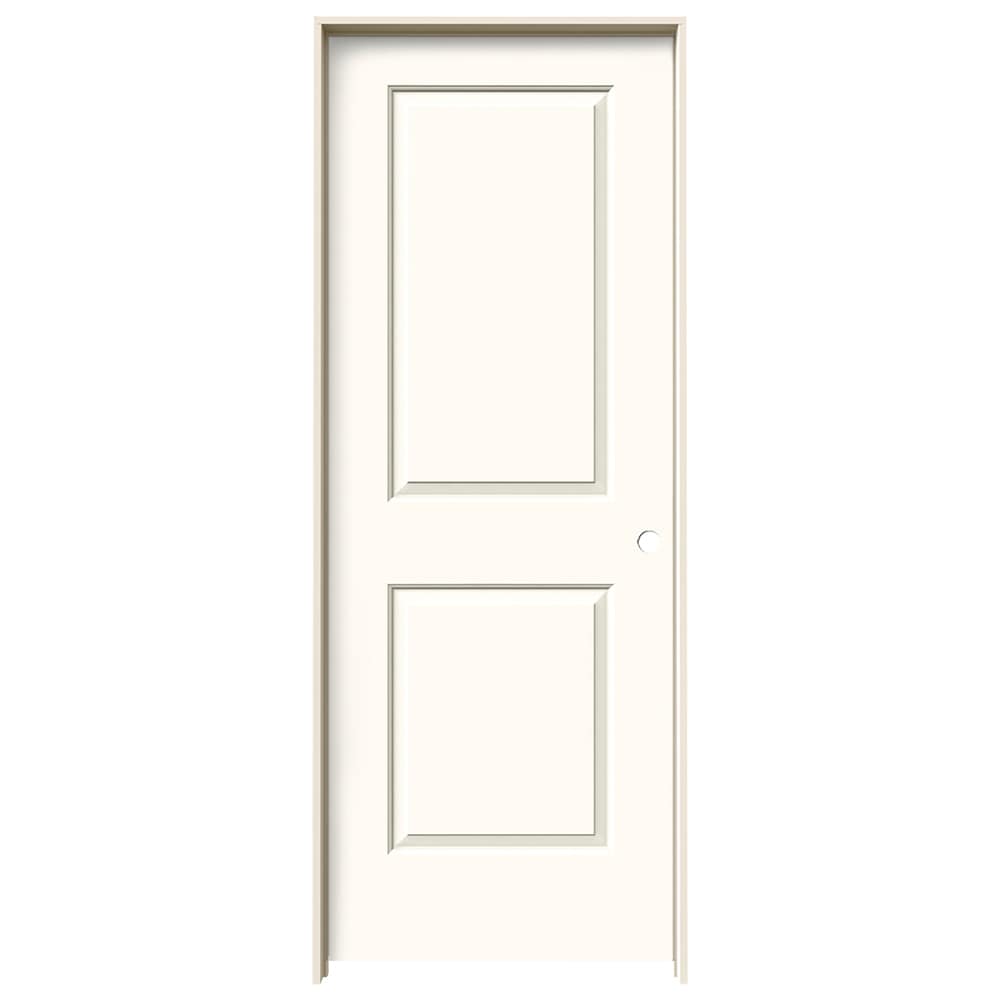 JELD-WEN 28-in x 80-in White Hollow Core 2-panel Square Left Hand Smooth Prefinished Molded Composite Flat Jamb Single Prehung Interior Door -  JWPRO225700376