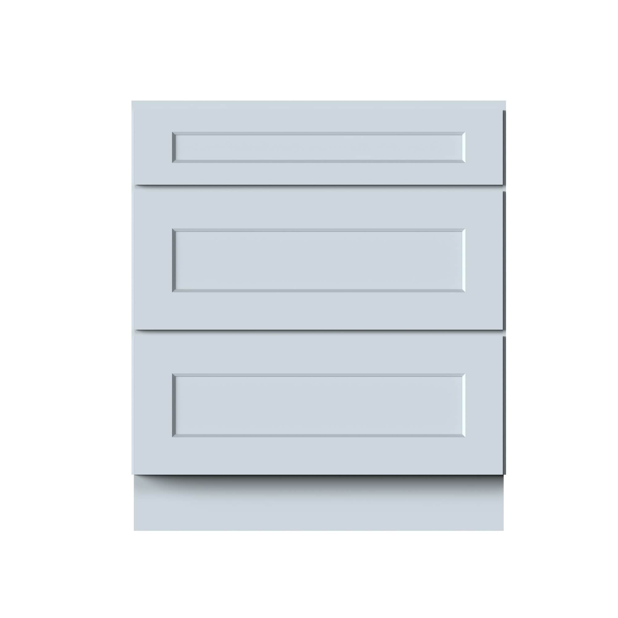 Boyel Living Dove Gray Drawer Base Cabinets 34.5.Wx24in.H Ready to Assemble Kitchen Cabinets 3Drawers