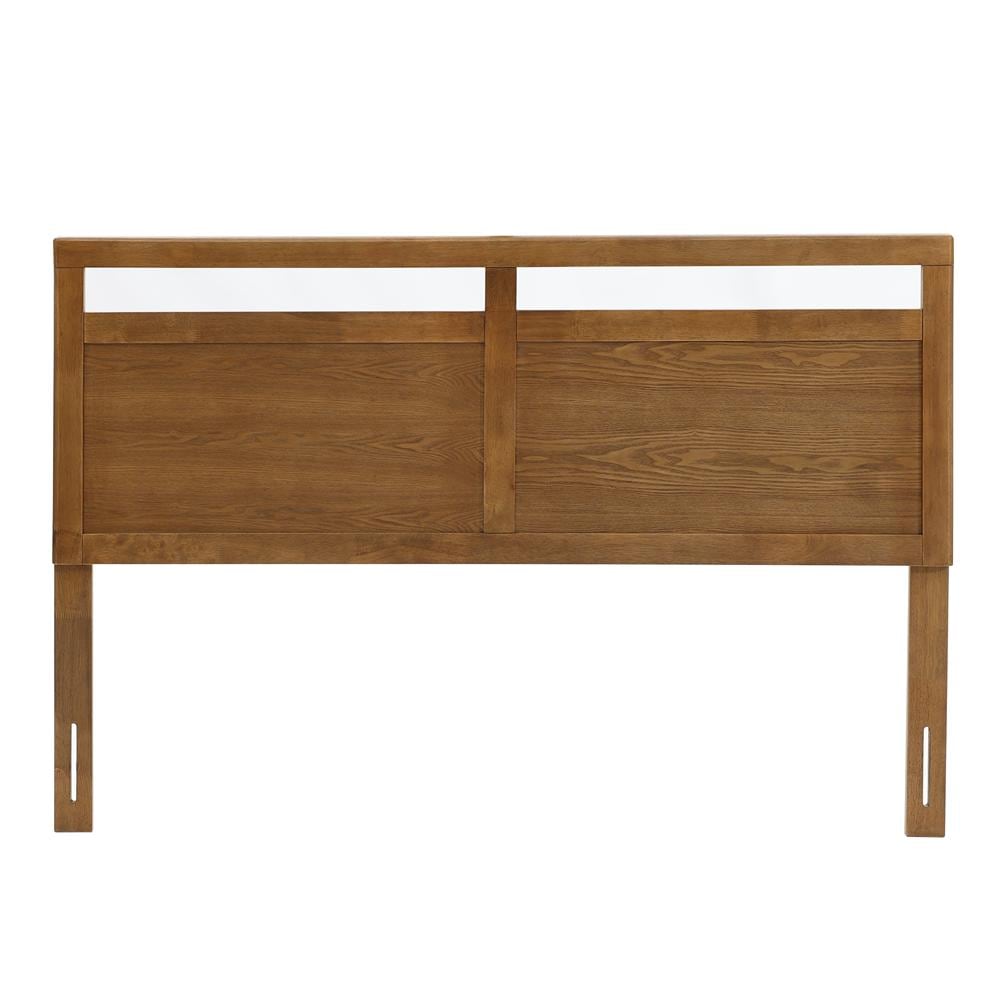 LuxenHome WHIF1888 Brown Queen Cotton Upholstered Headboard