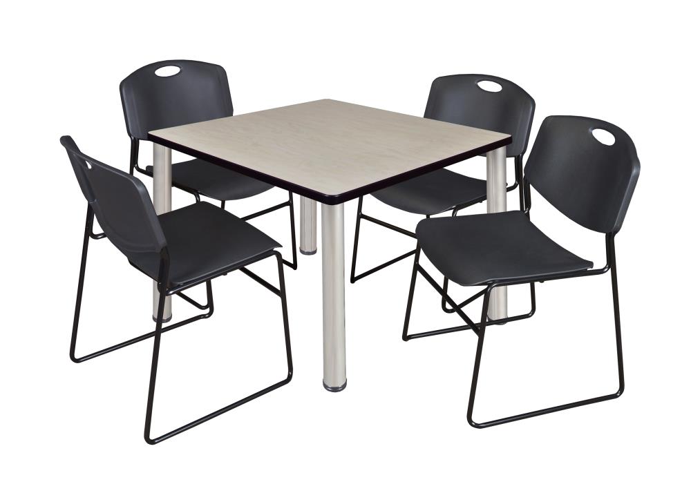 Regency TB4242PLBPCM44BK Breakroom Off-white 4-Person Training Table (42-in W x 29-in H)