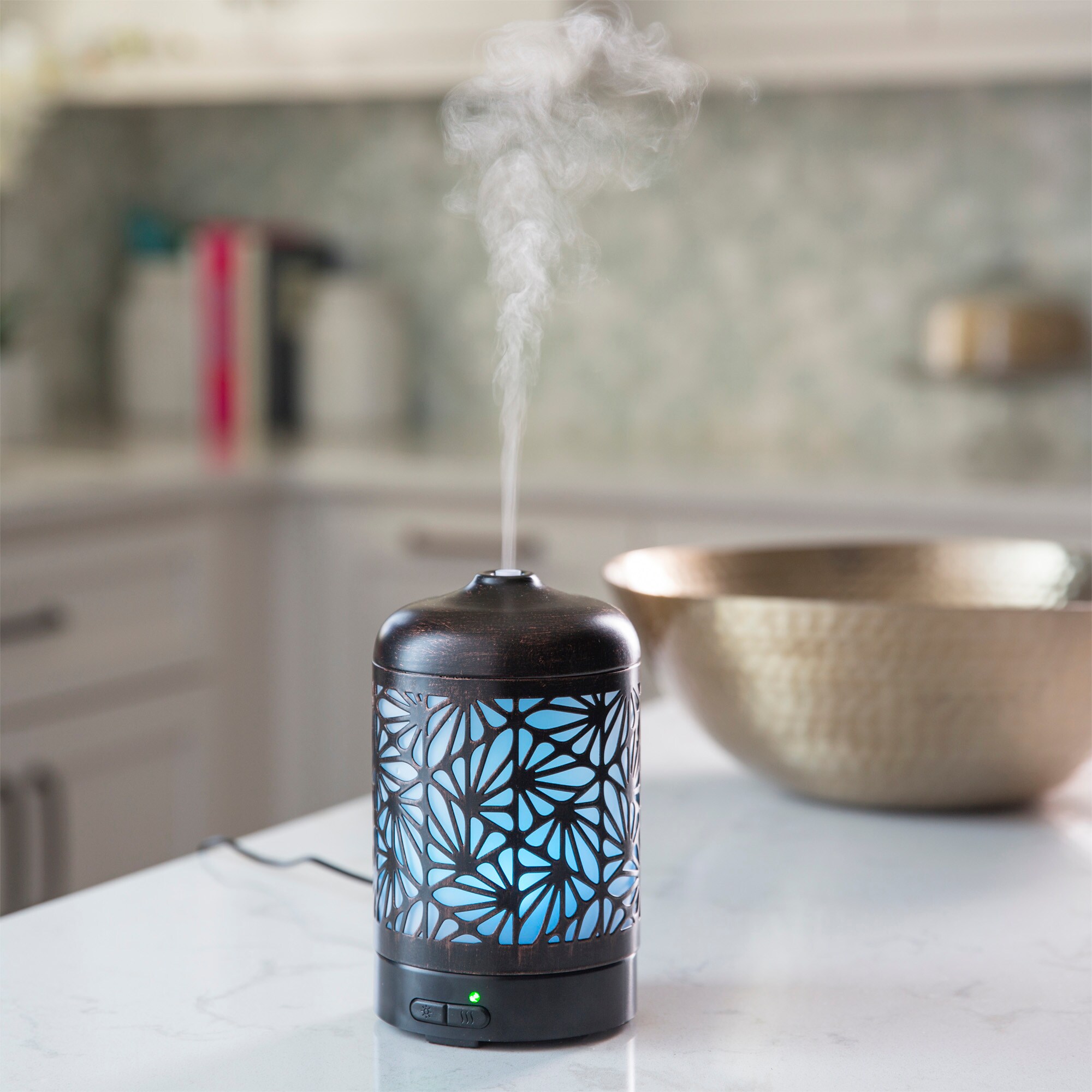 Candle Warmers Etc Bronze Palmette Ultra Sonic Essential Oil Diffuser