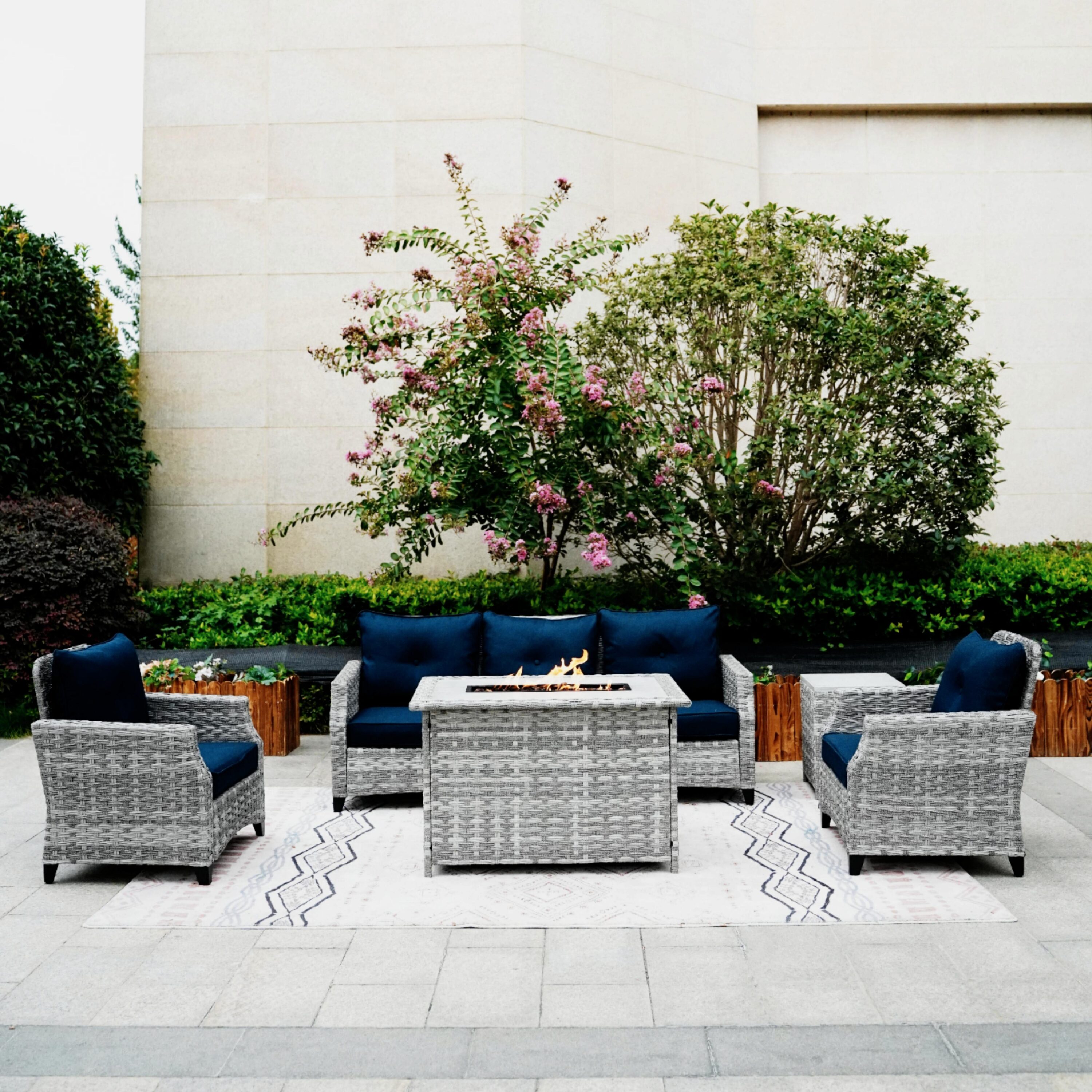 Direct Wicker DWG-1802H-BLUE Patio-Conversation-Sets - View #8