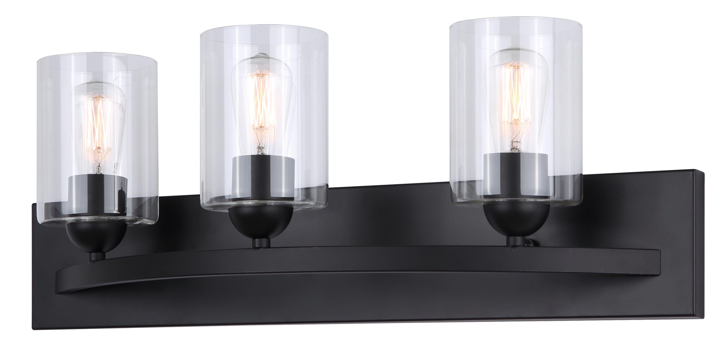 Canarm HAMPTON 24-in 3-Light Matte Black LED Traditional Vanity Light ...