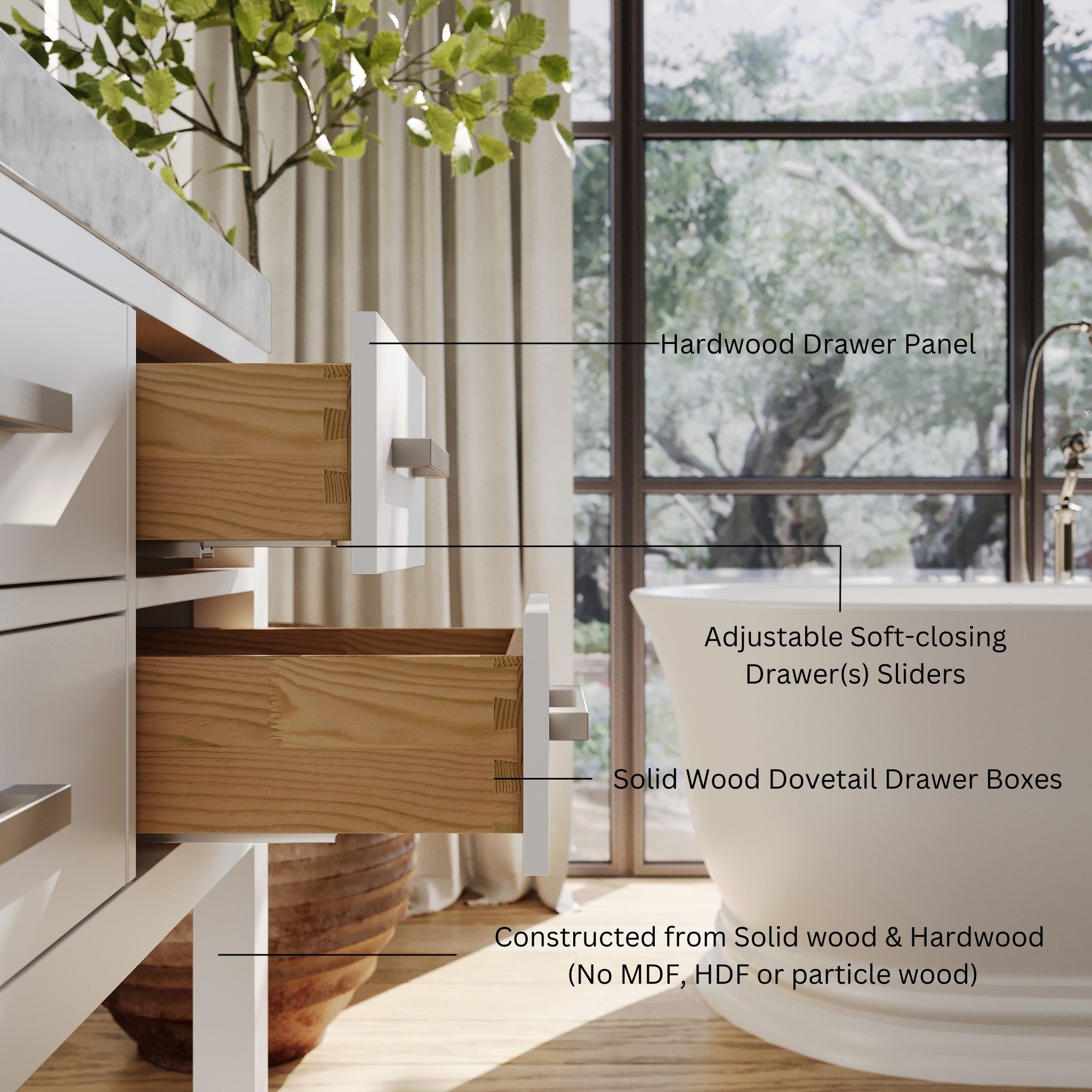 Ancerre Designs VTSELIZABETH60WCW1 Bath-Vanity-Combo - View #4