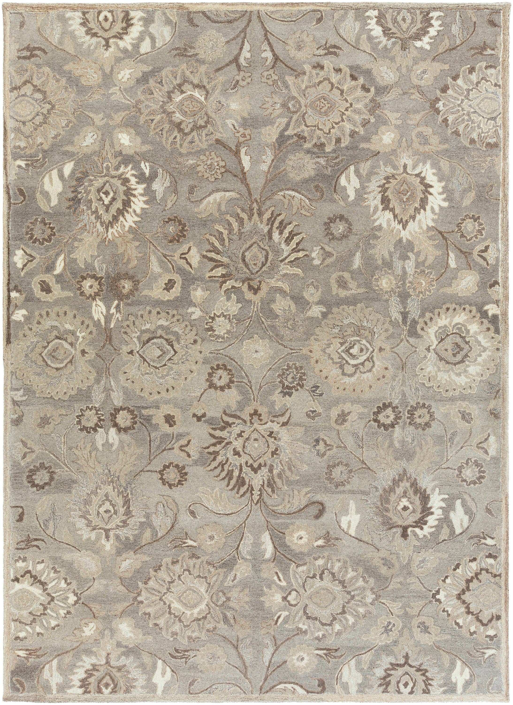 Livabliss CAE1195-811 Caesar 8 x 11 (ft) Tufted Wool Taupe Rectangular Indoor Medallion Oriental Area rug