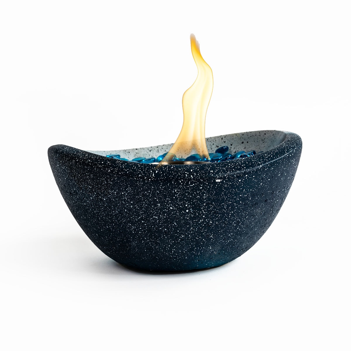 Runesay OUTWDFT-18 10.83-Inches W White Portable Concrete Oval Tabletop Liquid propane Fire pit