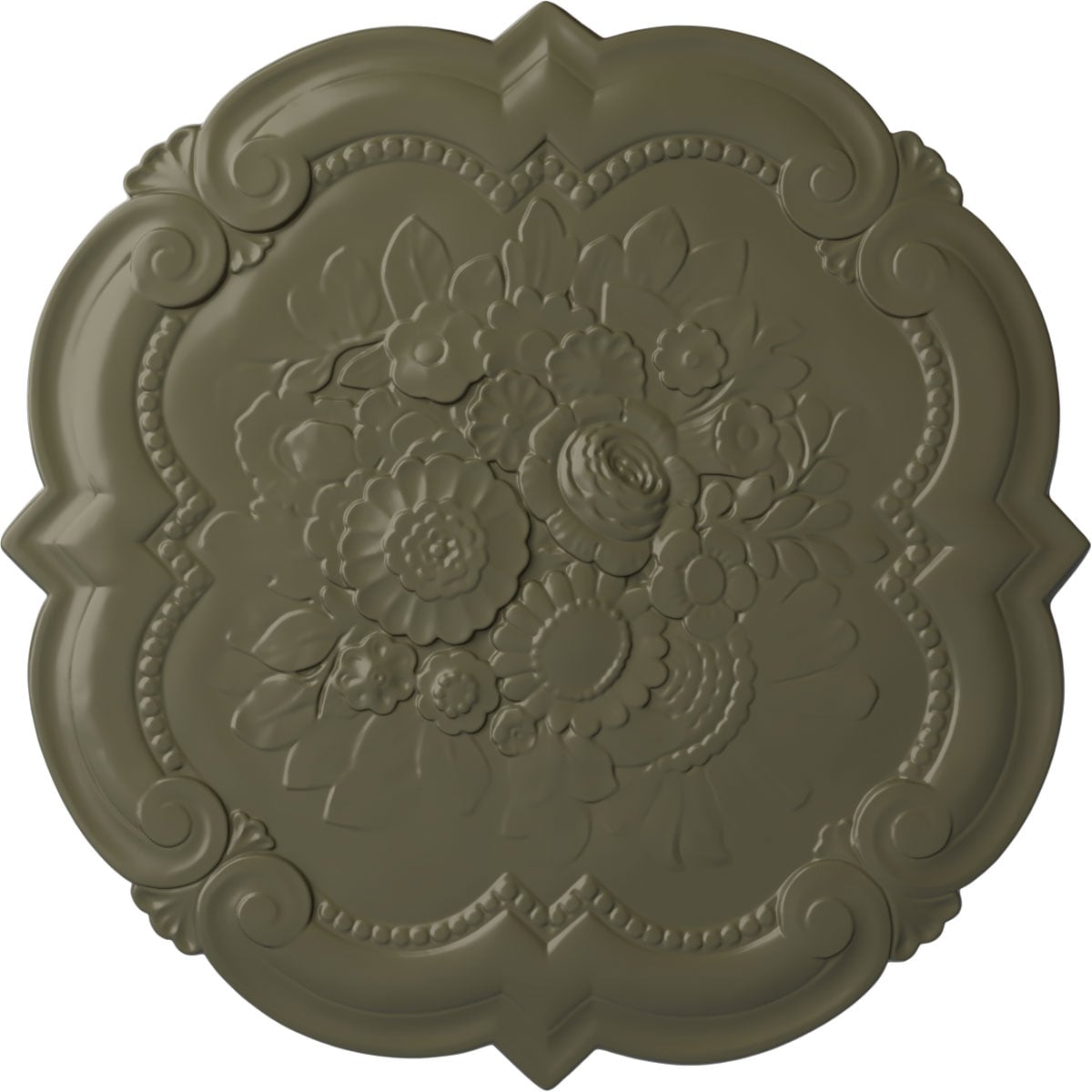 Ekena Millwork CM24VIPTF Victorian 24.38-in W x 24.38-in L Painted Turtle Polyurethane Whole Ceiling Medallion