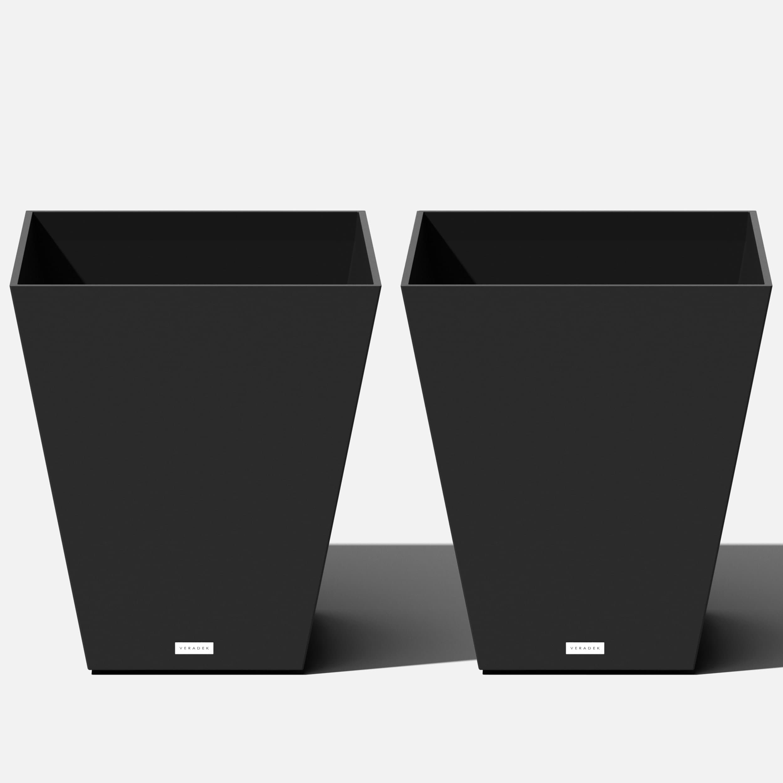Veradek NBV22B-2PK 2 -Pack Square 19-in W x 22-in H x Black Plastic Indoor/Outdoor Planter